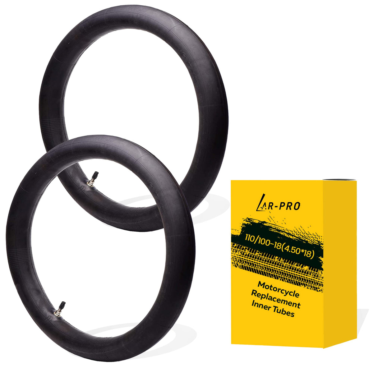 (2-Pack) 110/100-18 (4.50 X 18) Heavy-Duty Motorcycle Inner Tubes - 3Mm Thick Butyl Rubber Inner Tubes - Tr4 Valve Stems - Desig