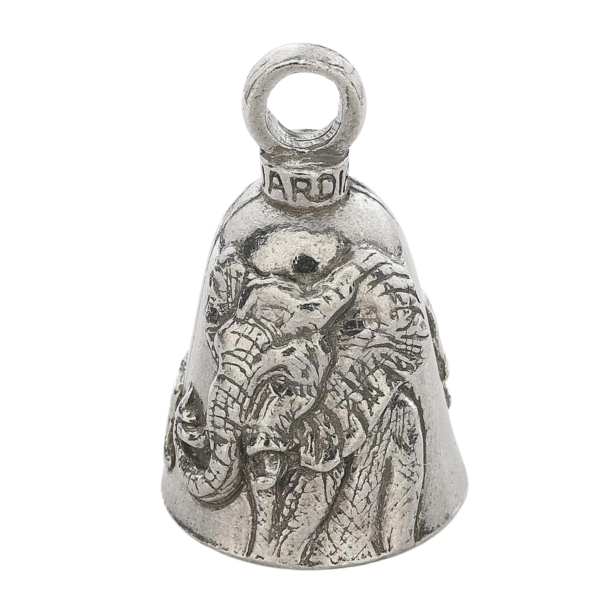 Guardian Bell Elephant Good Luck Bell W/Keyring & Black Velvet Gift Bag | Motorcycle Bell | Lead-Free Pewter | Good Luck Gift To