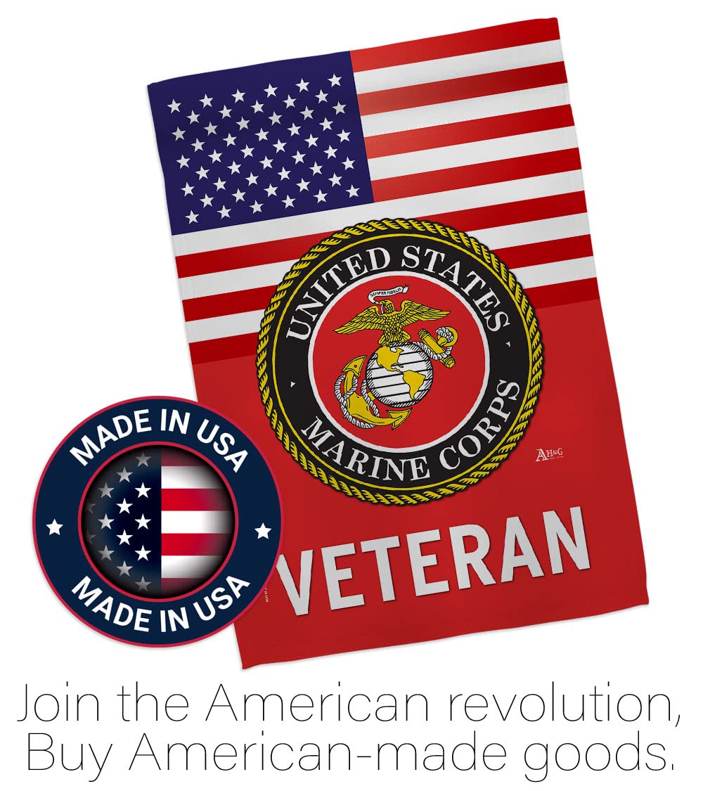 Us Marine Corps Veteran Garden Flag - Armed Forces Usmc Semper Fi United State American Military Retire Official - House Decorat