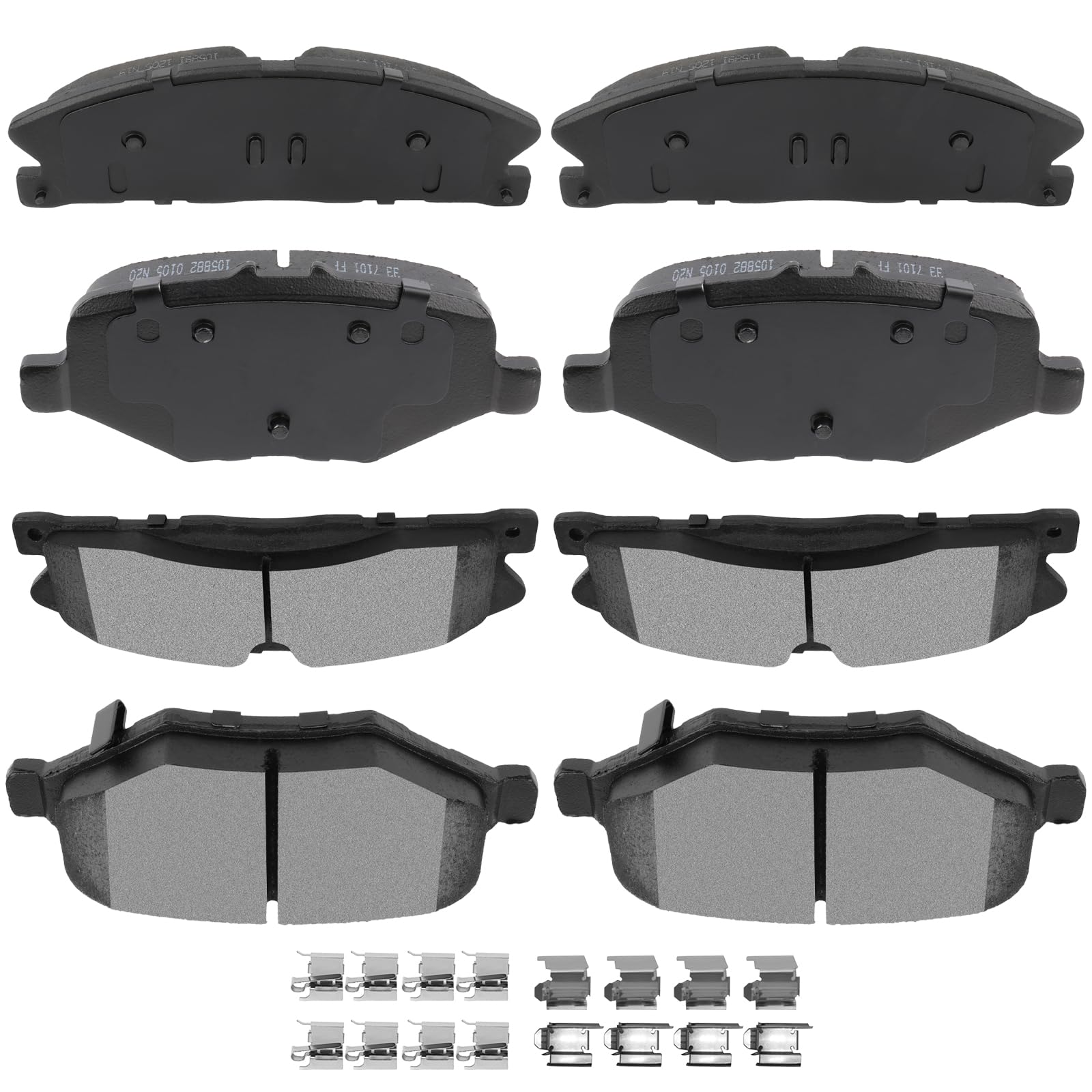 Automuto D1611 & D1612 Ceramic Brake Pads Kits, Front Rear 8Pcs Brake Pads Set Fit For Ford Explorer,Flex,Police Interceptor Sed