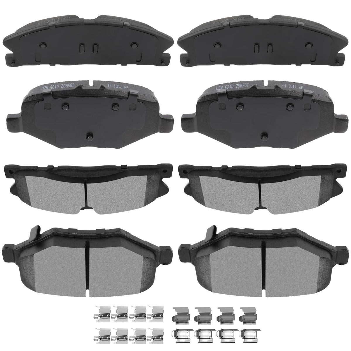 Automuto D1611 & D1612 Ceramic Brake Pads Kits, Front Rear 8Pcs Brake Pads Set Fit For Ford Explorer,Flex,Police Interceptor Sed