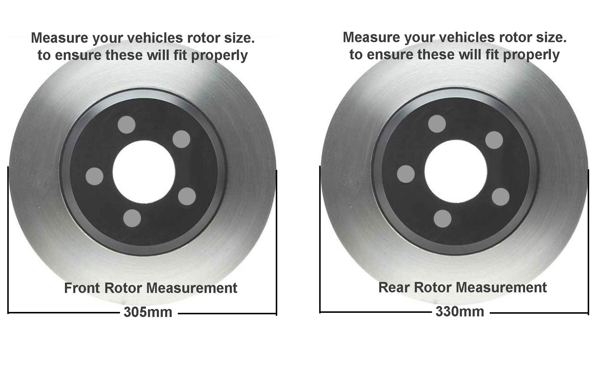 Detroit Axle - Brake Kit For Silverado Sierra Suburban Yukon Xl Avalanche 1500 Tahoe Escalade Esv Ext Replacement Front Rear Bra