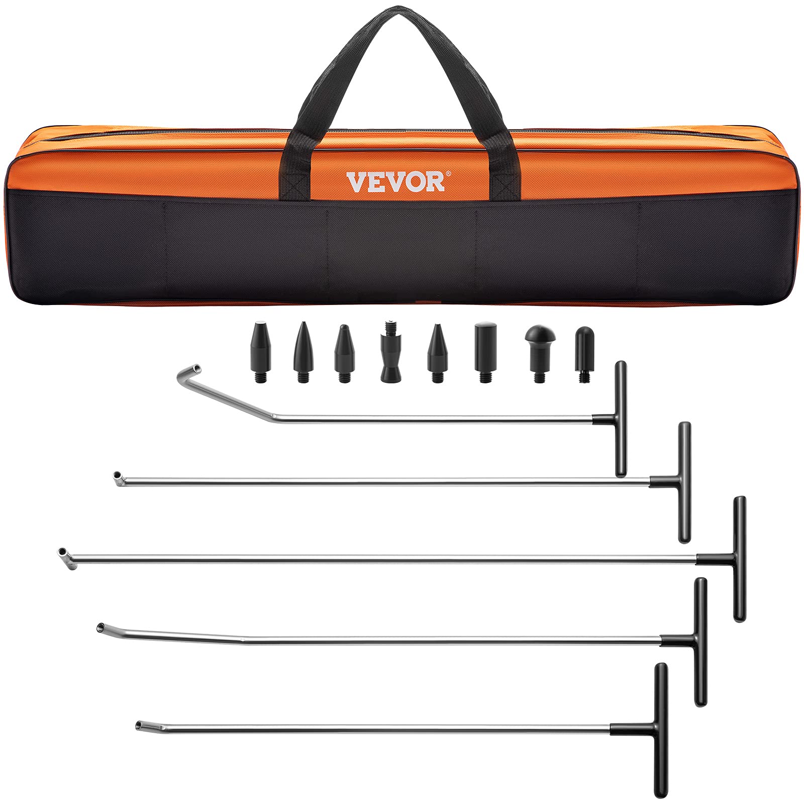 VEVOR Rods Dent Removal Kit, 13 Pcs Paintless Dent Repair Rods, Stainless Steel Dent Rods, Whale Tail Dent Repair Tools, Profess