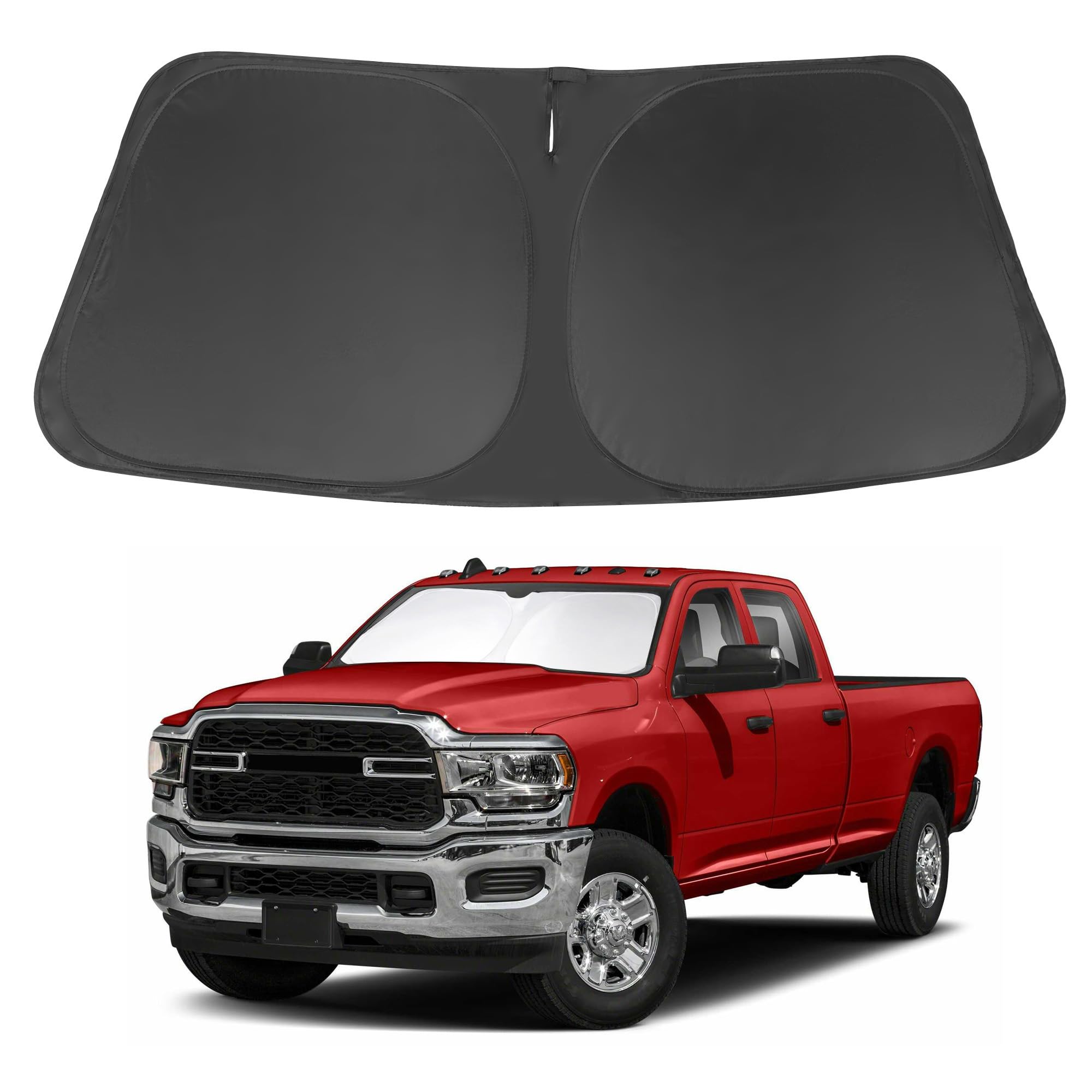 Windshield Sun Shade Fit For 2010-2024 2025 Dodge Ram 2500 3500 Accessories Foldable Sunshade Sun Blocker Protect Car From Heat