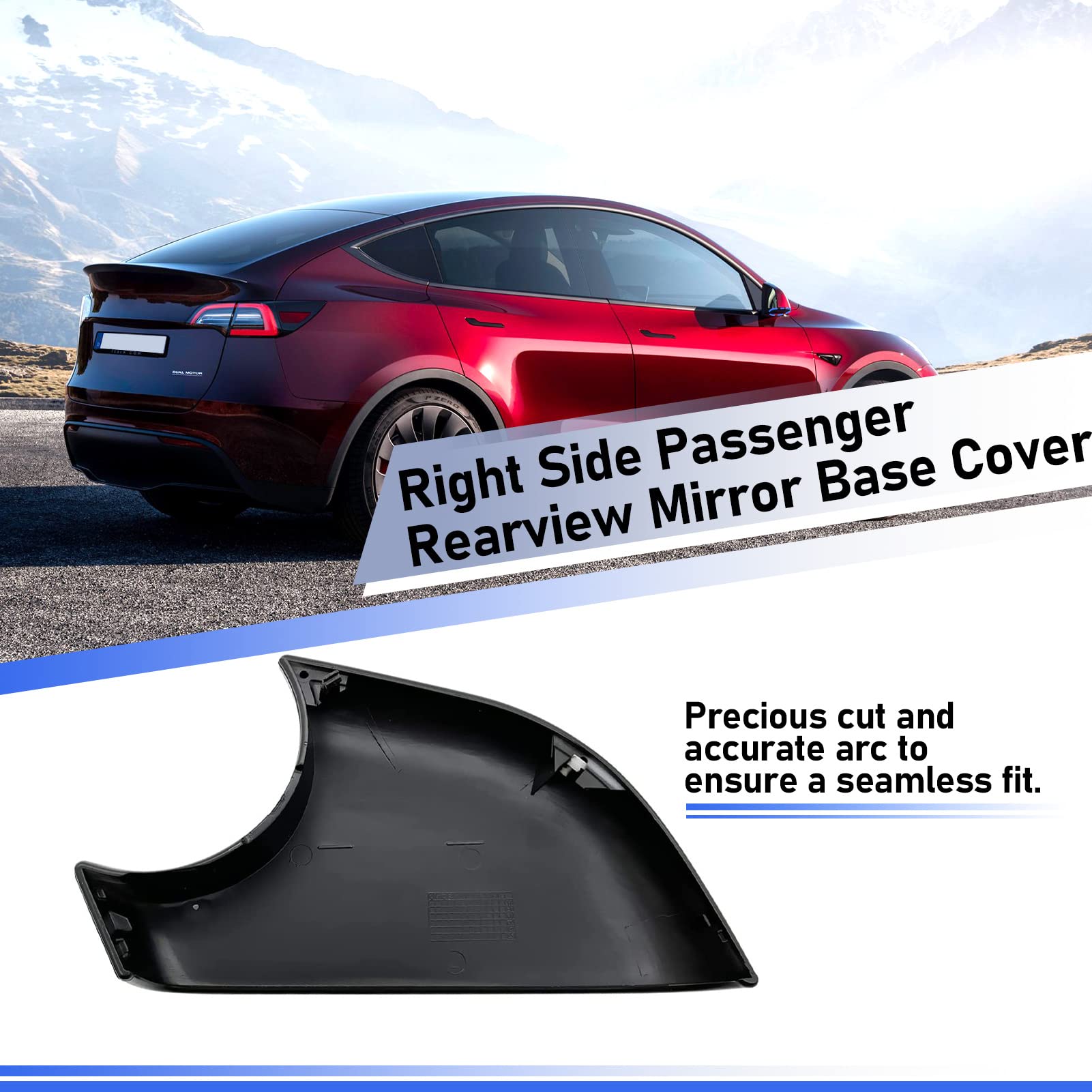 Jaronx Compatible With Tesla Model 3 Mirror Bottom Cover 2017-2024, Right Passenger Rearview Mirror Lower Base Cover, Side Mirro