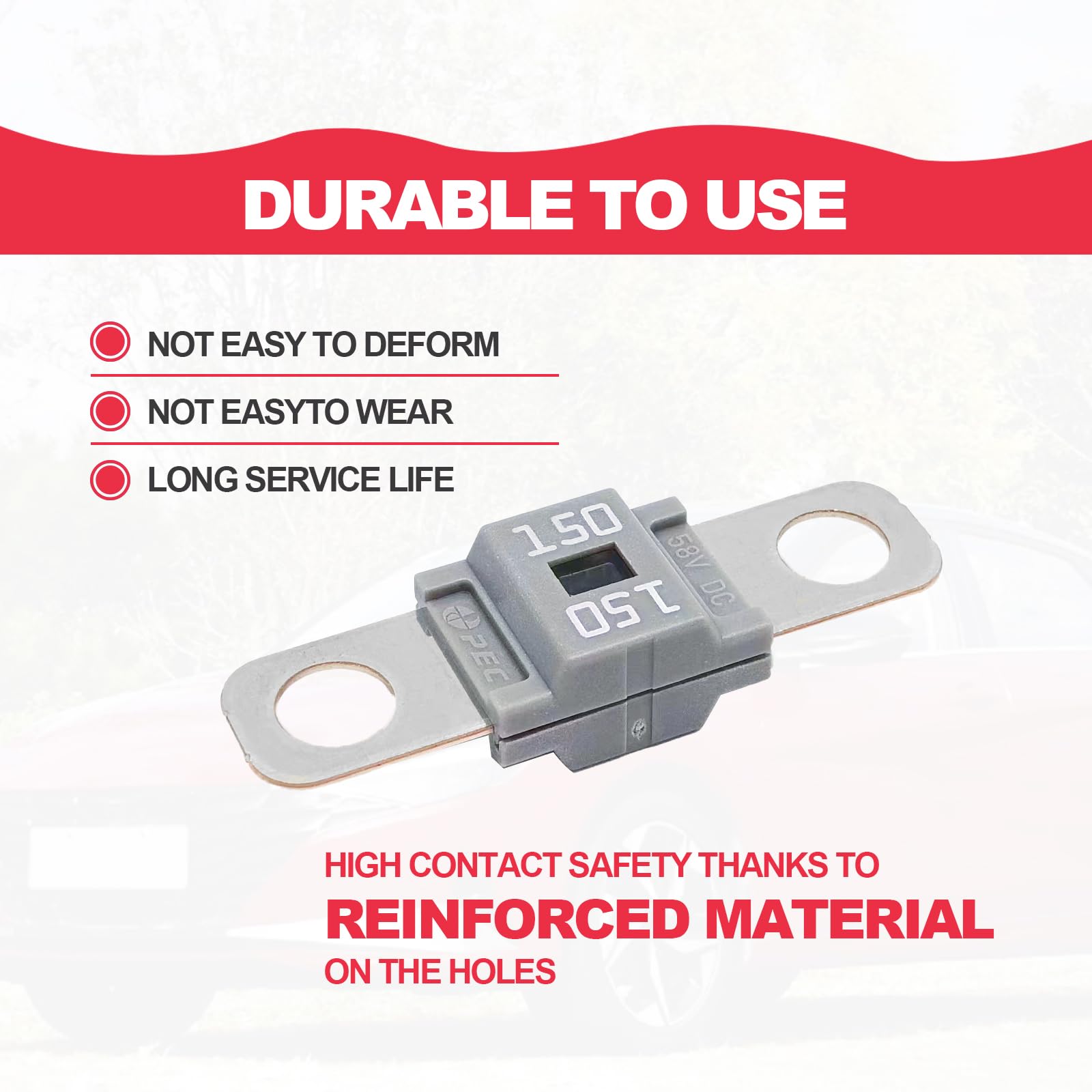 Pack of 3 AMI/Midi Fuse 150 Amp High Current Fuse Bolt-on Fuse, commonly used in cars, trucks, construction vehicles, agricultur