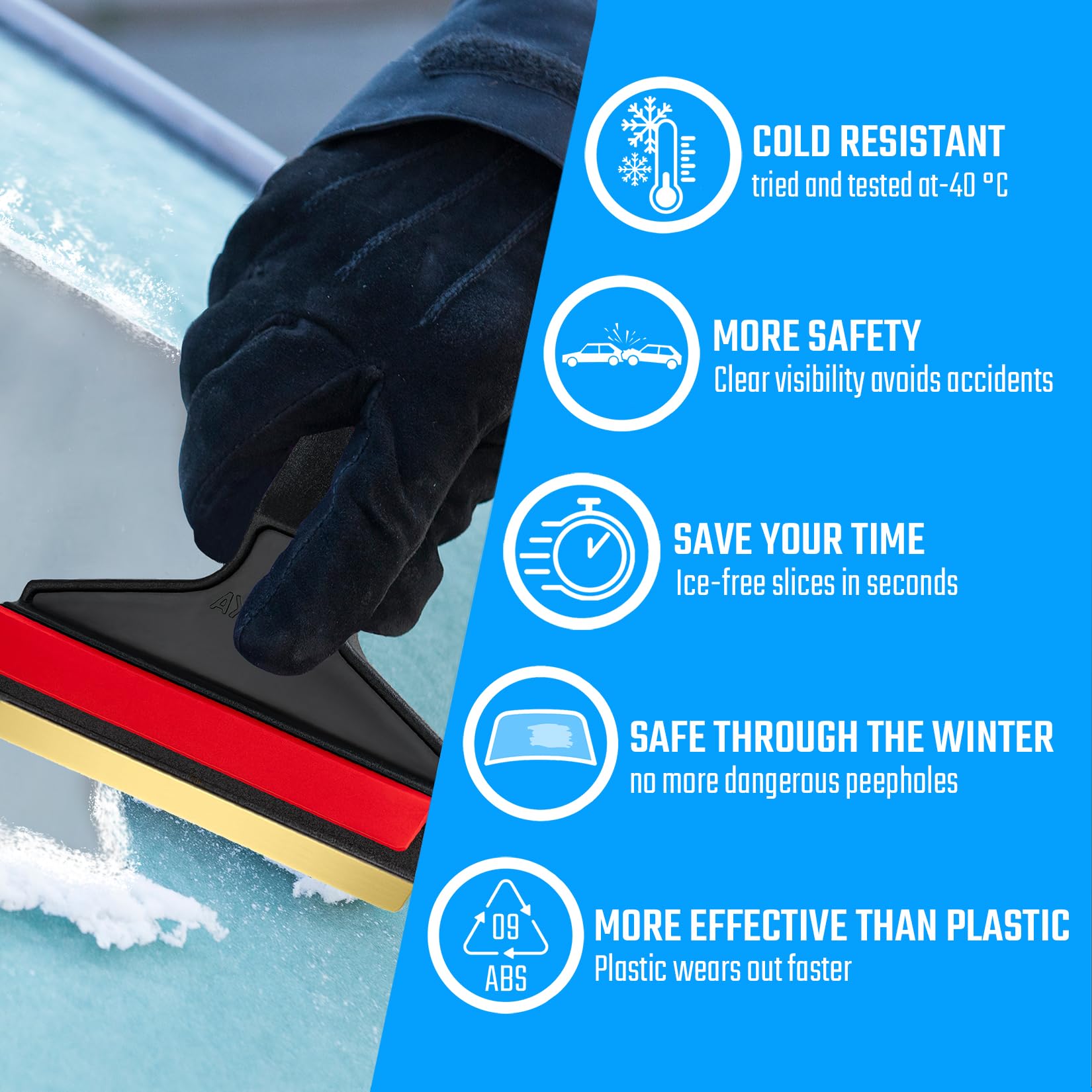 Ice Scraper Brass Blade 2 Pack Car Ice Scraper Long Handle 14,5 Inch Ice Scraper For Car Snow Scraper Ice Scrapers For Car Winds