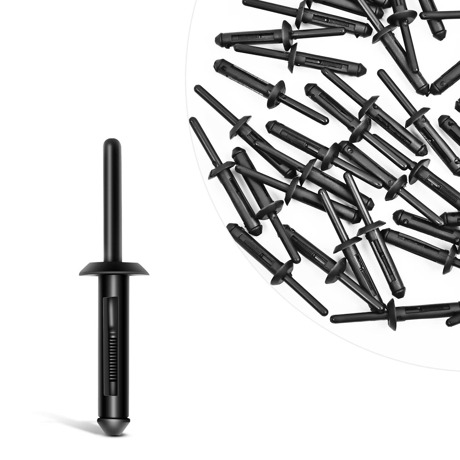 Gooacc 50Pcs 1/4'' Hole Nylon Blind Rivets Fender Flare Bumper Door Trim Plastic Rivet Retainer Compatible With Chrysler 6501559