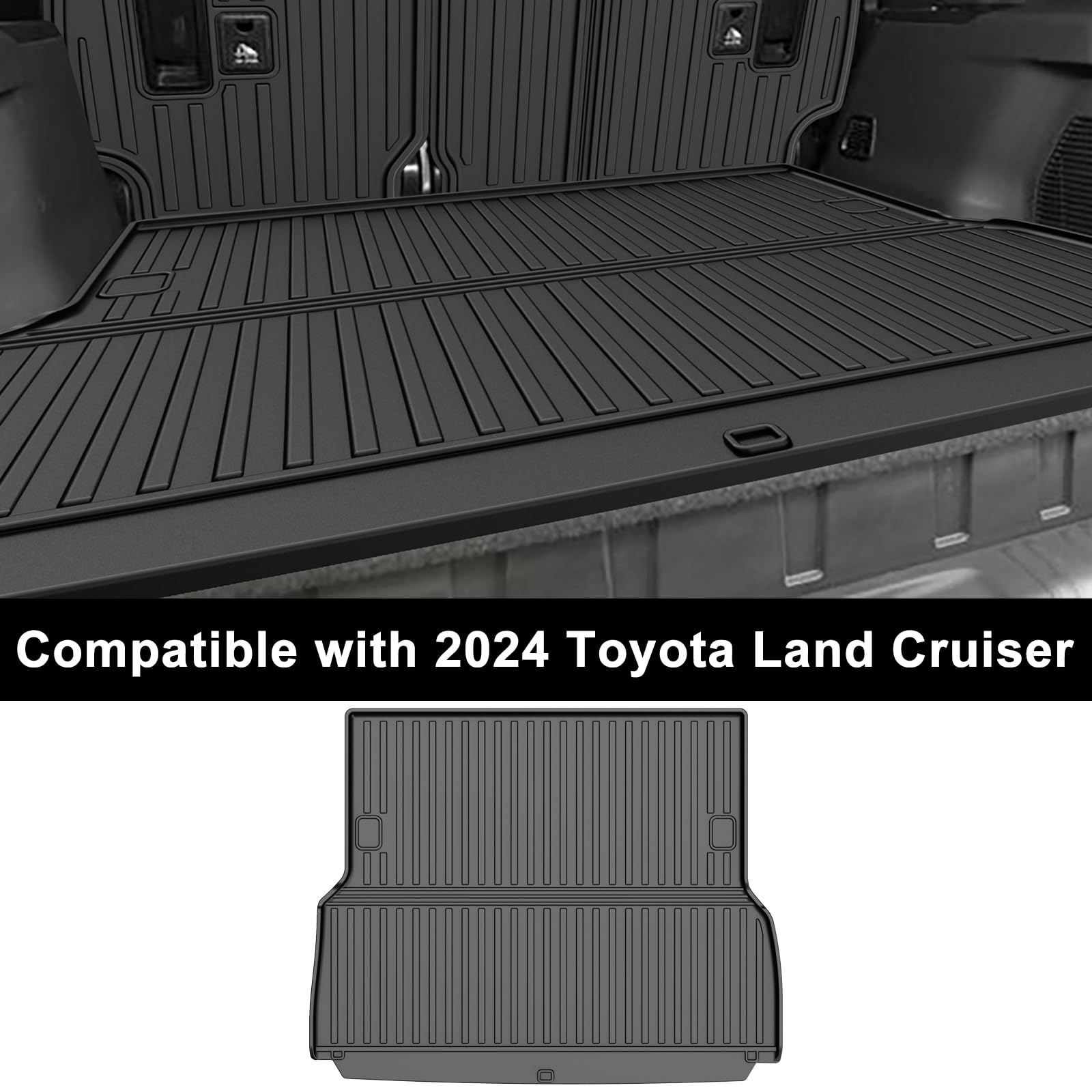 Aomsazto Cargo Mat And Backrest Mat Compatible With Toyota Land Cruiser Prado 2024-2025: Tpe All Weather Protection Car Cargo Li