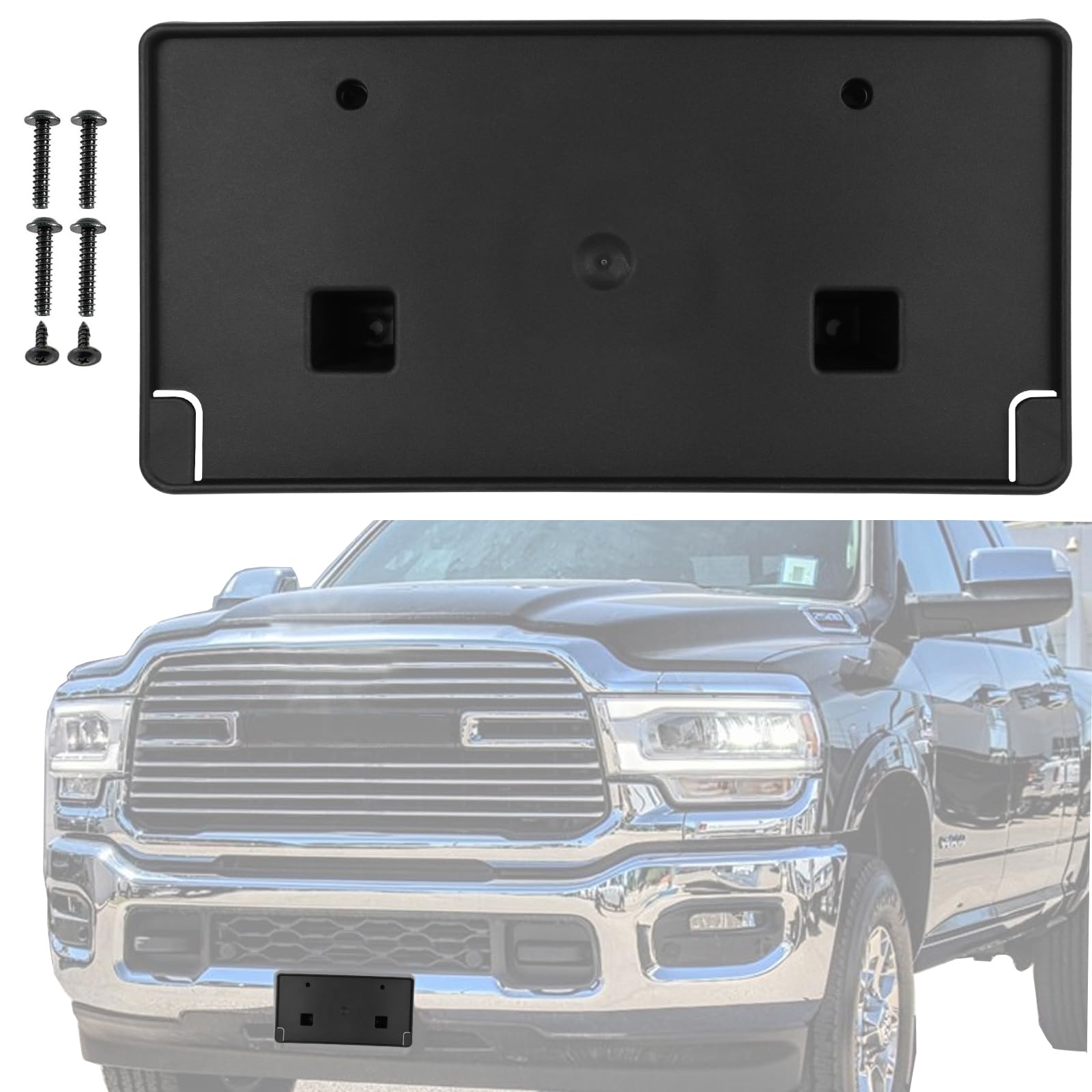 OKPARZ Replacement for Front Bumper License Plate Frame Bracket Ram 2500 3500 4500 5500 2019 2020 2021 2022 68362197AA