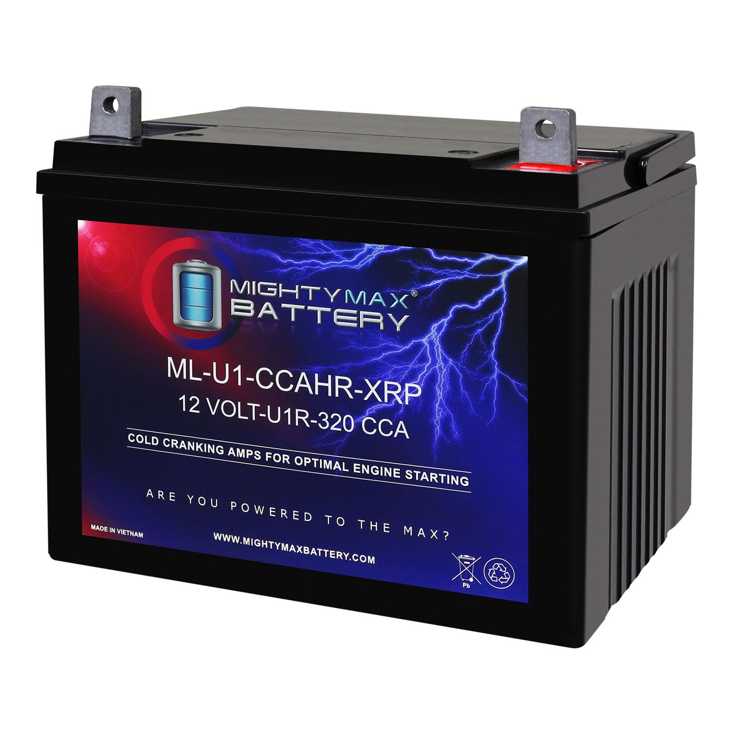 Mighty Max Battery ML-U1R-CCAHR 12V 320CCA Replacement Battery Compatible with Craftsman LT1000 U1 Lawn Mower and Tractor