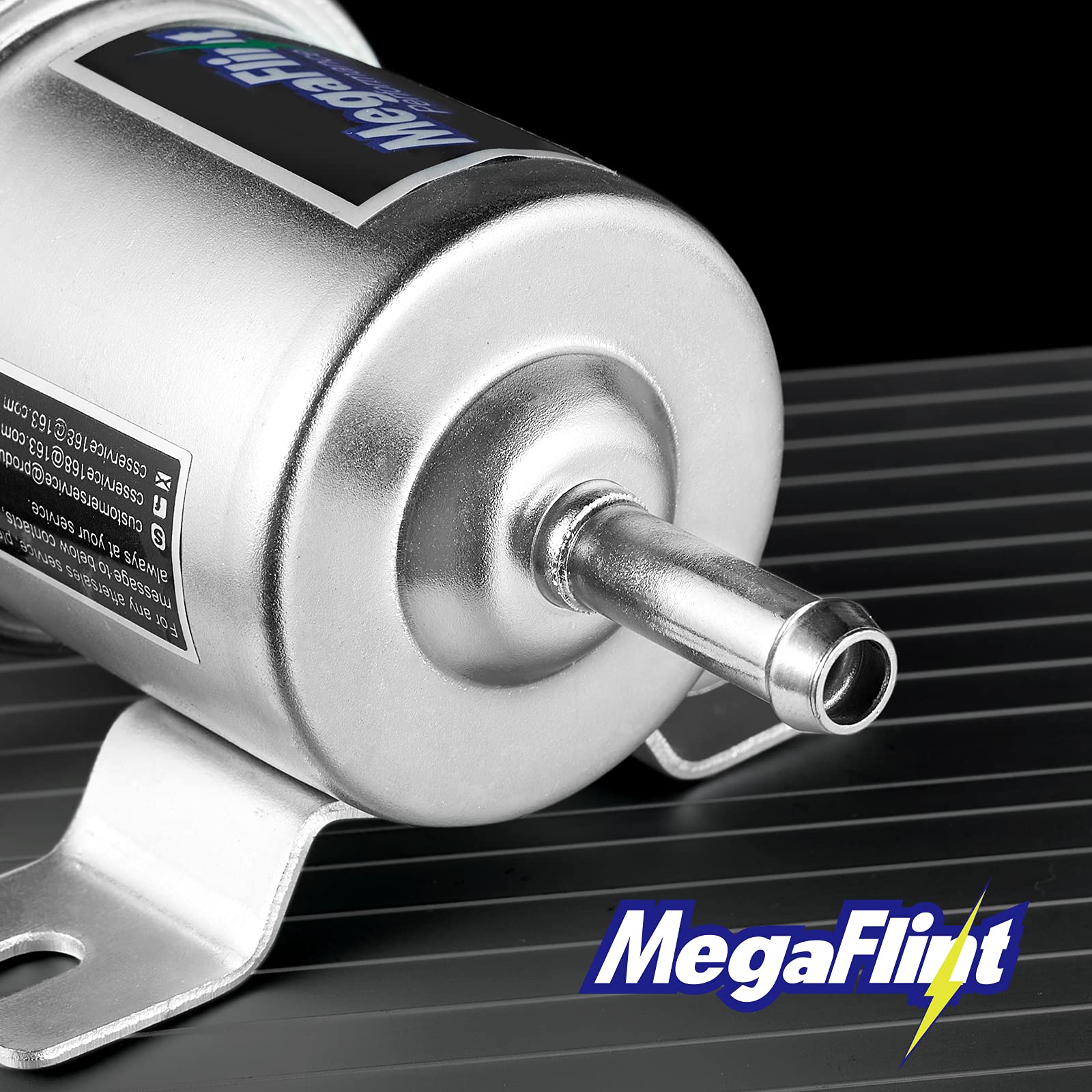 Megaflint Inline Electric Fuel Pump - 12V Low Pressure 4-7 PSI for Carburetor Gasoline & Diesel - Model HEP-02A