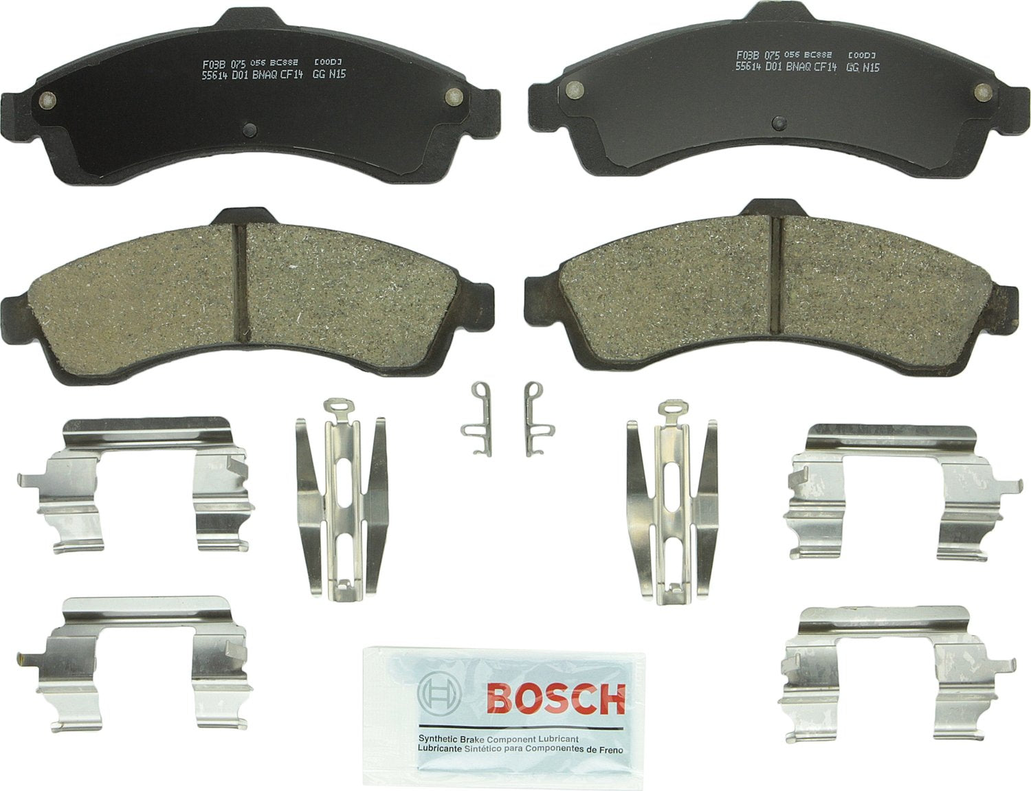 BOSCH BC882 QuietCast Premium Ceramic Disc Brake Pad Set - Compatible with Select Buick Rainier; Chevrolet SSR, Trailblazer; GMC