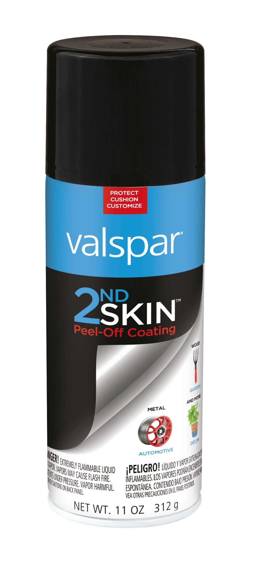 Valspar 17200 2Nd Skin Black Peel-Off Rubber Coating - 11 Oz.