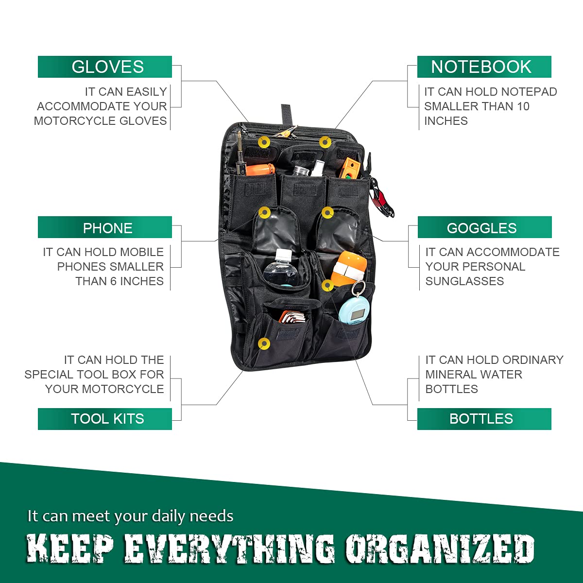 Mofun Tour Pack Pak Lid Organizer Saddlebags Tour Luggage Storage Bag Compatible With Harley Touring Flt Flh 1999-2013