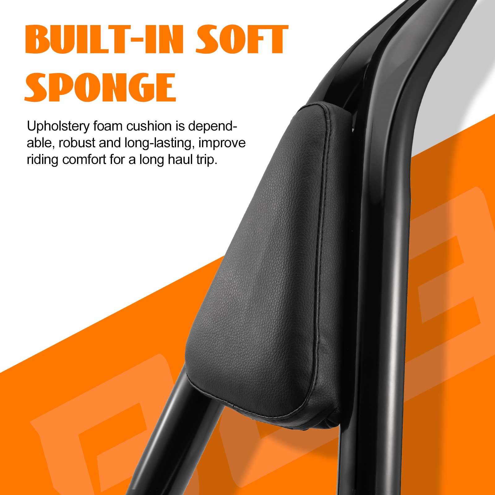 Eumti Sissy Bar For Harley Davidson Touring 28'' Detachable Rear Passenger Backrest Quick Release Compatible With Road King Road