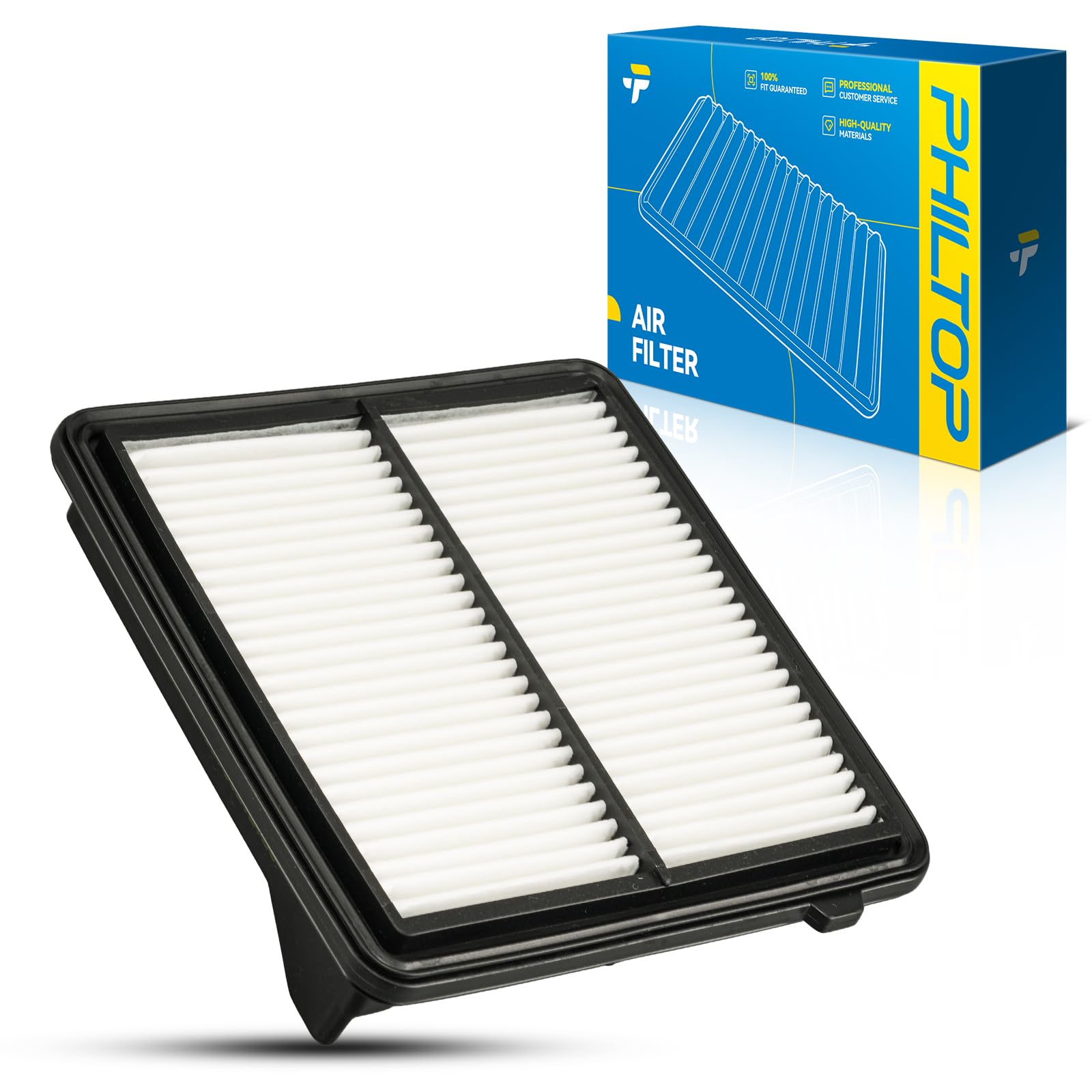 PHILTOP Engine air filter CA10490 Replacement for 2006-2011 Honda Civic, 1.3L, Rigid Panel