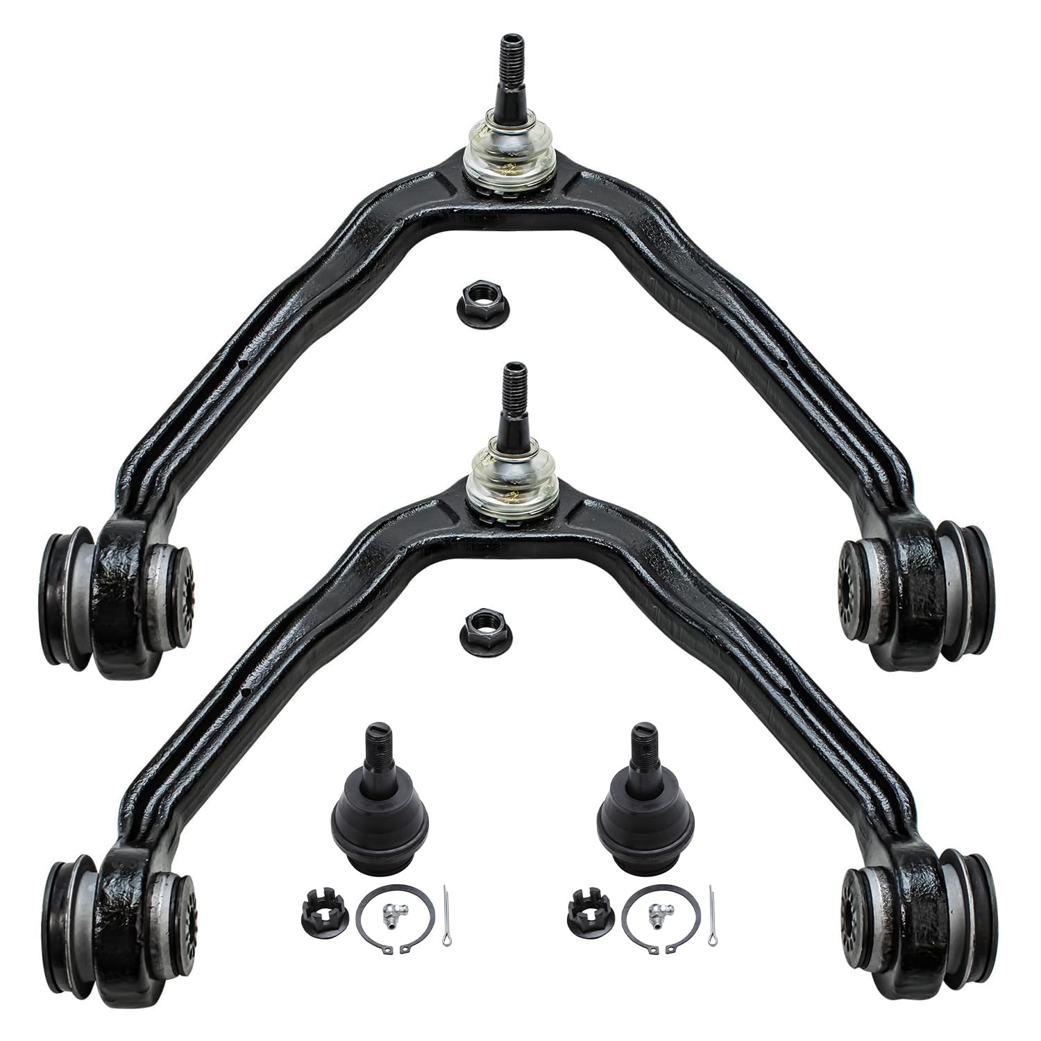 Detroit Axle - Awd Front End 13Pc Suspension Kit For Silverado Sierra Chevy Gmc Avalanche Suburban Yukon Xl 1500 Tahoe Escalade Esv Ext, Upper Control Arms Lower Ball Joints Sway Bars Tie Rods