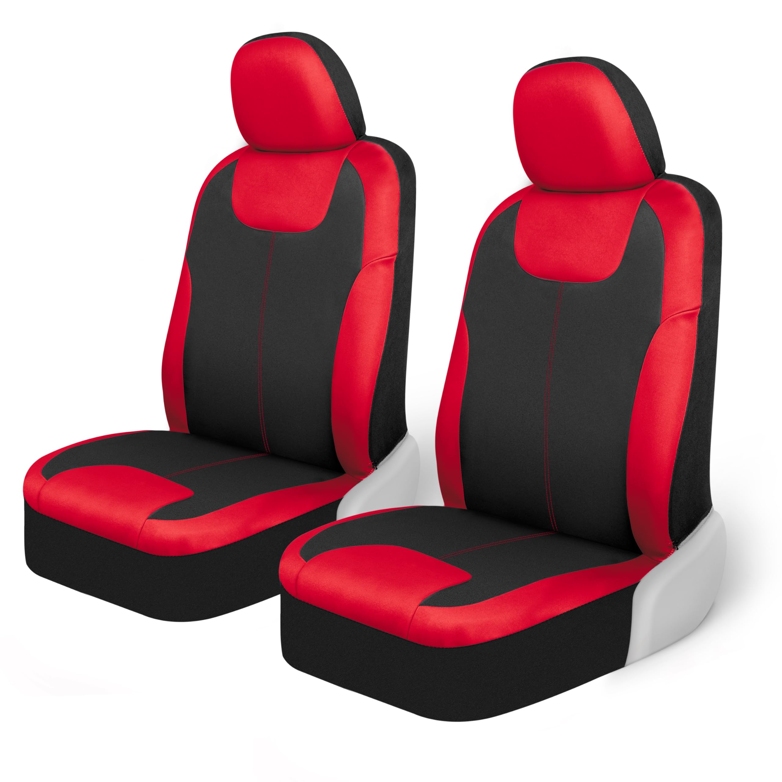 Motor Trend Red/Black Waterproof Seat Covers for Front Seats - Premium Neoprene Red Seat Covers, Car Seat Protectors with Remova
