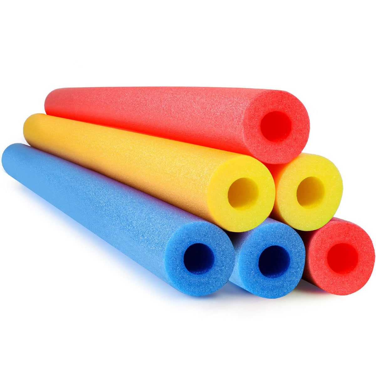 Hanaive 6 Pack Pool Noodles Foam Swim Noodles Christmas Hollow Swimming Pool Noodle Bulk Bright Pool Noodles Floats Heavy Duty F