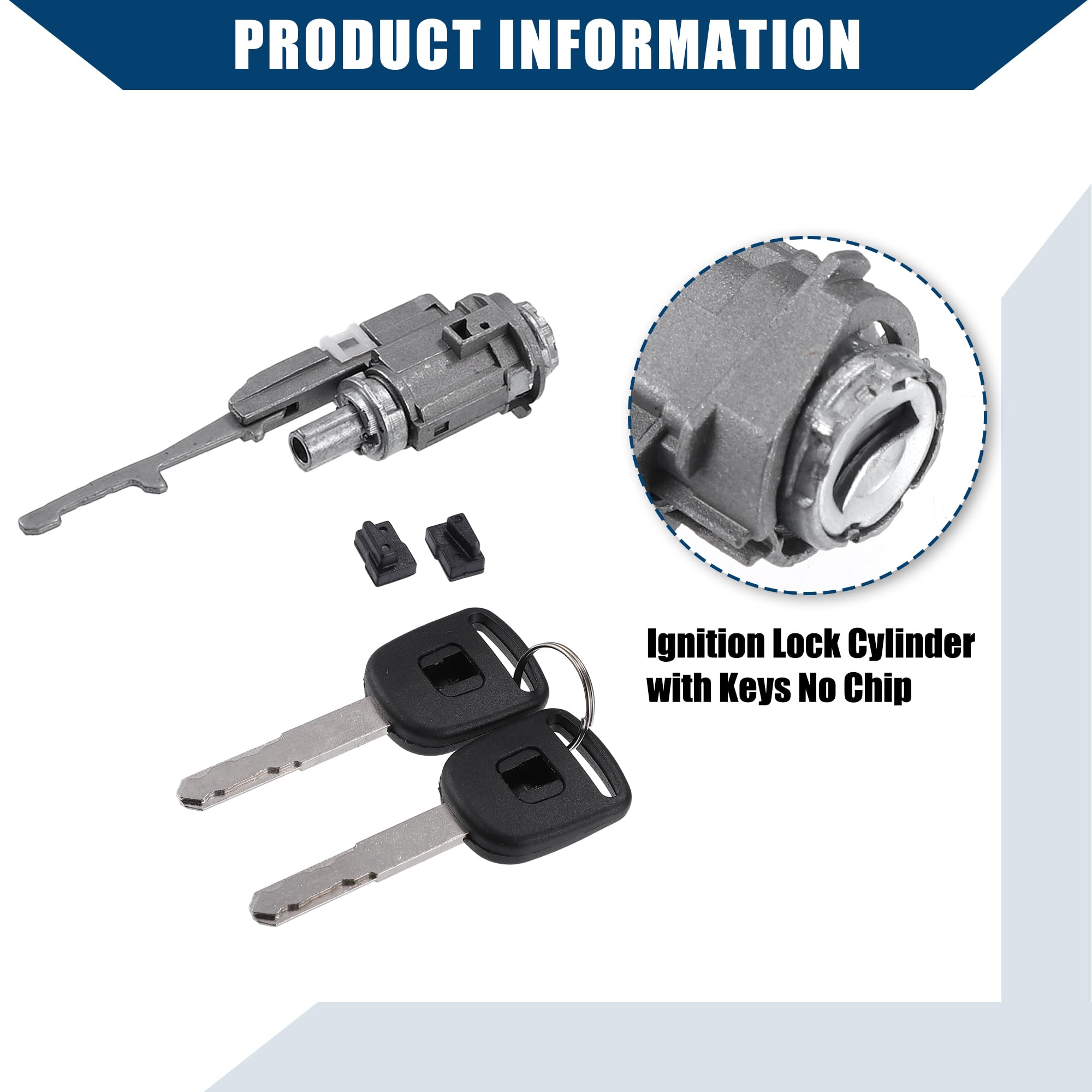 Hihaha No.06351TE0A11/72145S73003 / Outer/Ignition Switch Cylinder Lock Front Door Lock Cylinder with Keys for Honda Civic 2003-