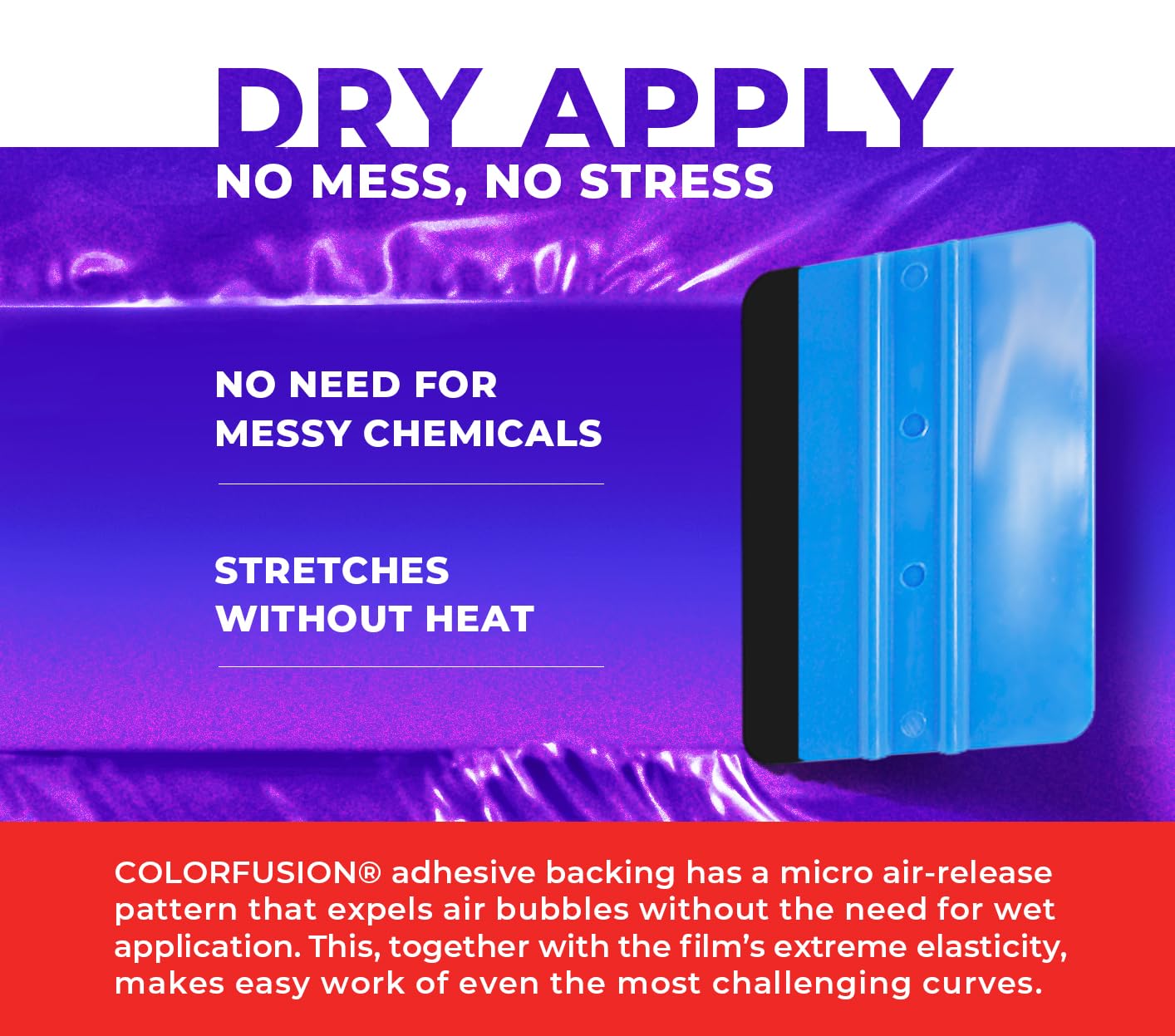 Colorfusion Ppf By Vvivid, Gloss Flip Purple Blast Dry Apply Ppf Vinyl Car Wrap Roll 1.3Ft X 5Ft