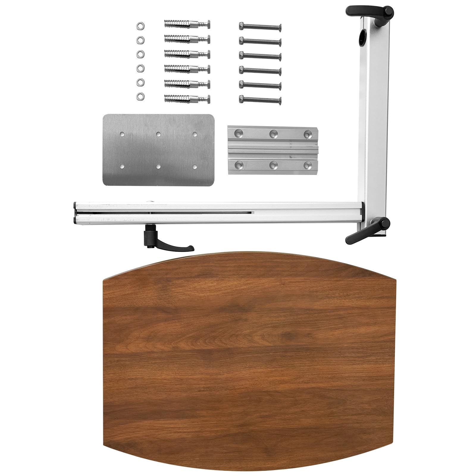 BZBMGMO Upgraded RV Table Leg Bracket with Side Folding Function with A Black Walnut Multi-layer Wood Top,with Removable and Hei