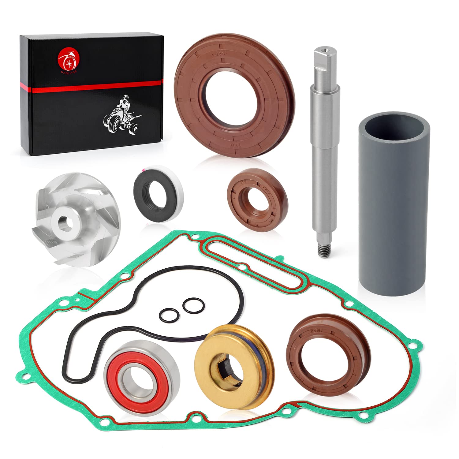 Water Pump Seal Rebuild Kit Impeller + Driver + Shaft + Oil Seal + COVER GASKET For Polaris RZR 800 Ranger 700 800 Sportsman 600