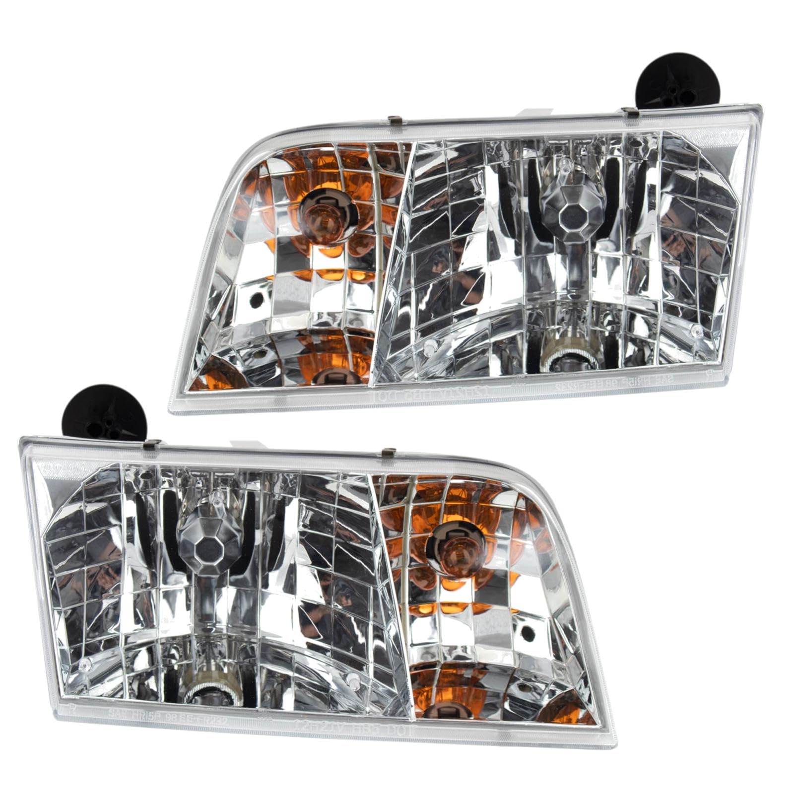 Trq Driver & Passenger Side Headlight Assembly Set Headlights Driver & Passenger Side Compatible With 1998-2011 Ford Crown Victo