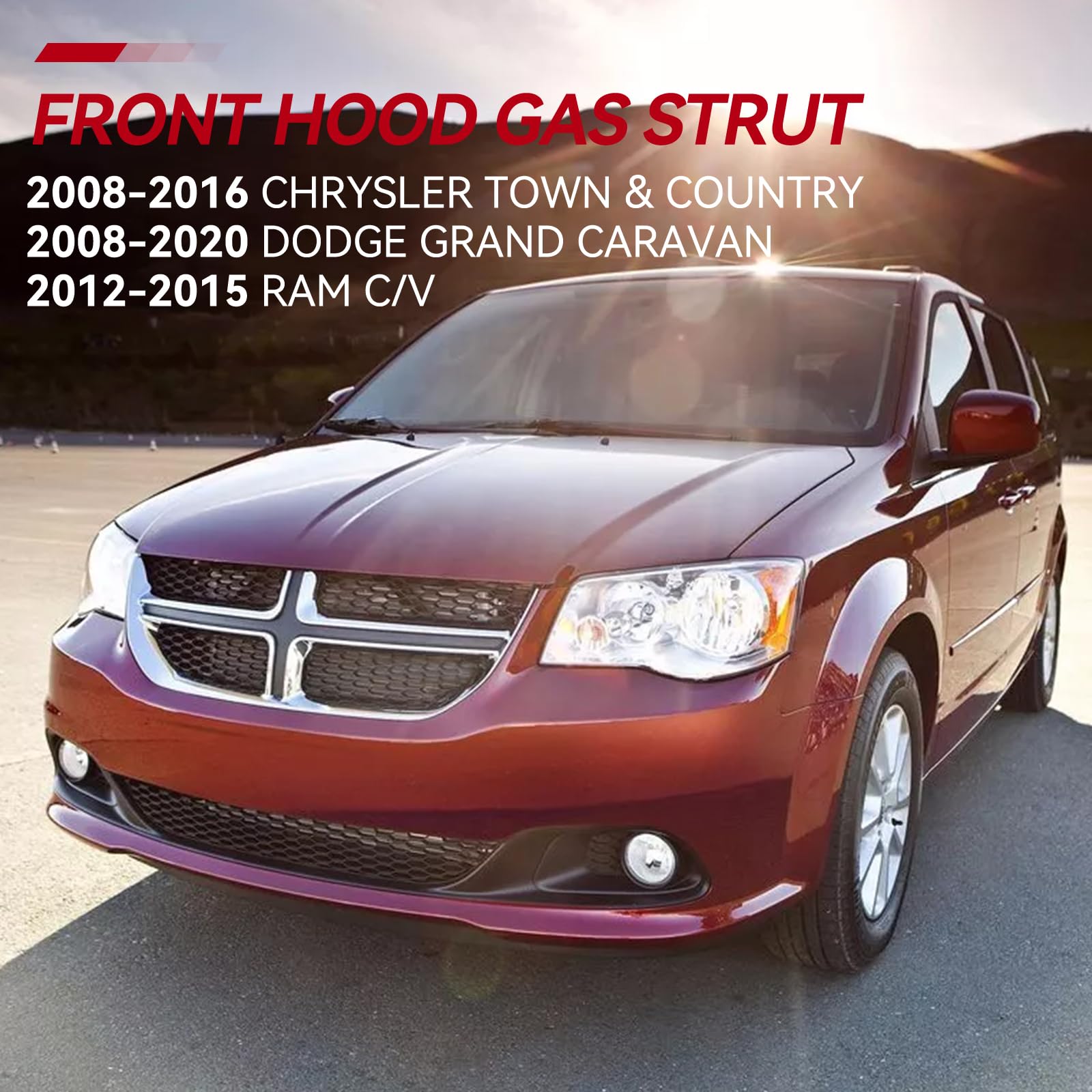 Vepagoo Pm3017 Rear Hatch Lift Gate Struts For 2008-2020 Chrysler Town & Country, Dodge Grand Caravan, Ram C/V, Gas Shocks Hatch