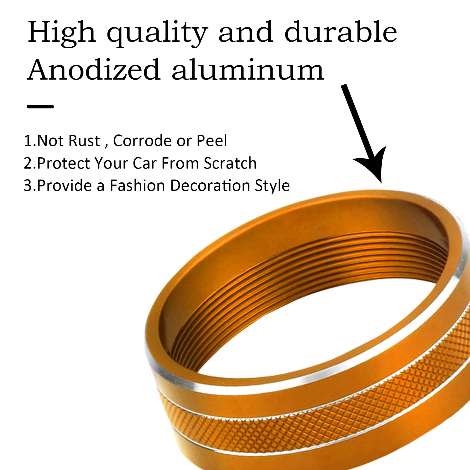 Ac Climate Control Knob Ring Air Conditioner Switch Volume Cover Compatible With 2011-2017 Jeep Wrangler Jk Jku/Dodge Challenger 2008-2014 Interior Conditioning Accessories Trim (Orange)