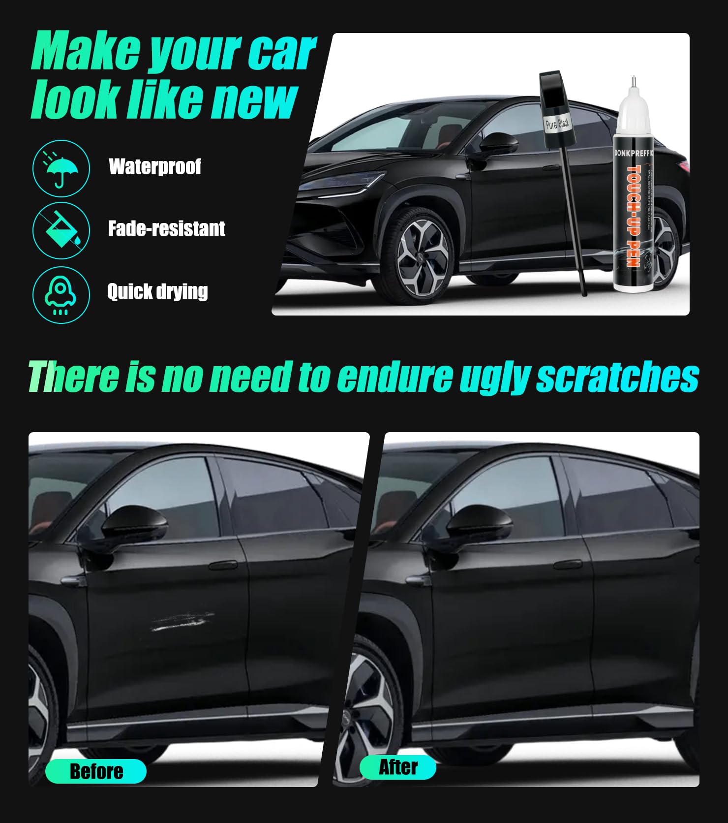 Car Scratch Repair, Car Paint Touch Up, Premium Car Scratch Remover For Deep Scratches, Precise Auto Touch Up Paint (Grey)