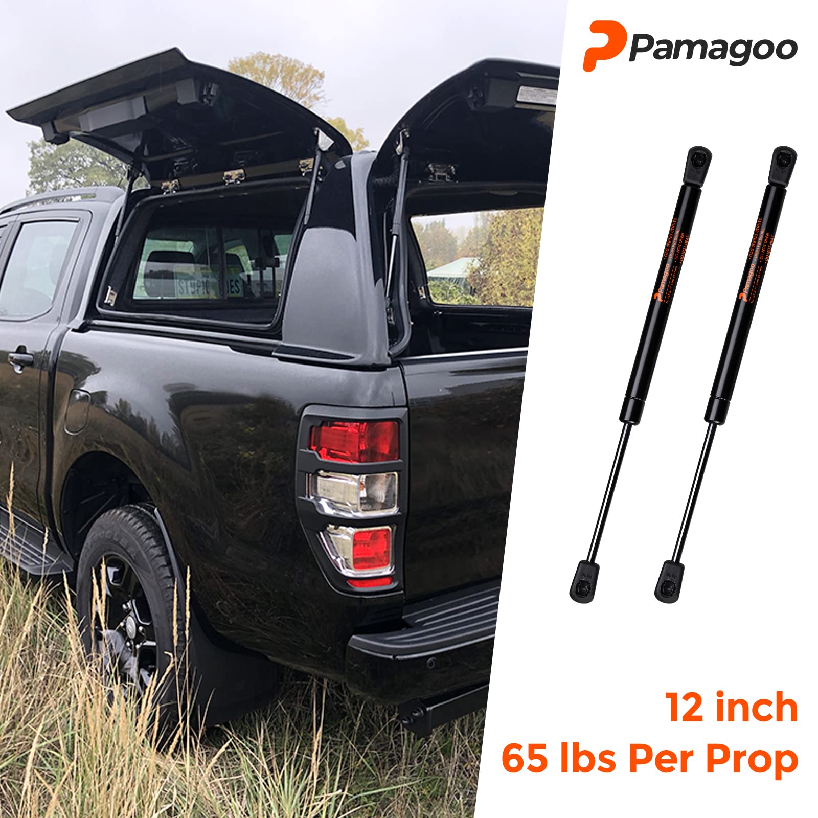 C16-25563 12 Inch 65 Lbs Gas Strut Shocks Lift For Leer Camper Shell Pickup Truck Topper Window Replacement Parts Weatherguard Tool Box Lid Door Support, 12 Gas Spring By Pamagoo 2 Pack