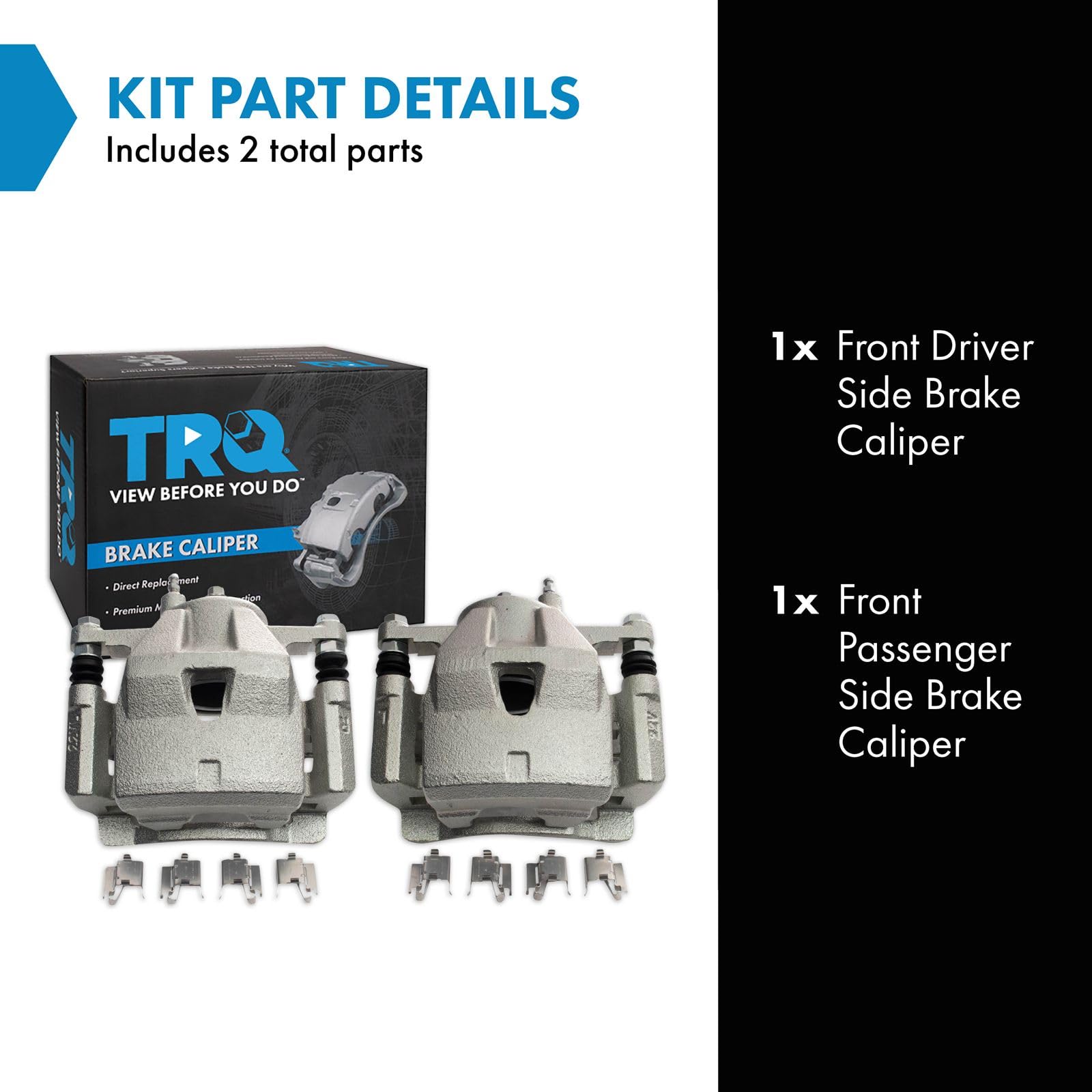 Trq Front Brake Caliper Set Compatible With 2012-2018 Toyota Yaris