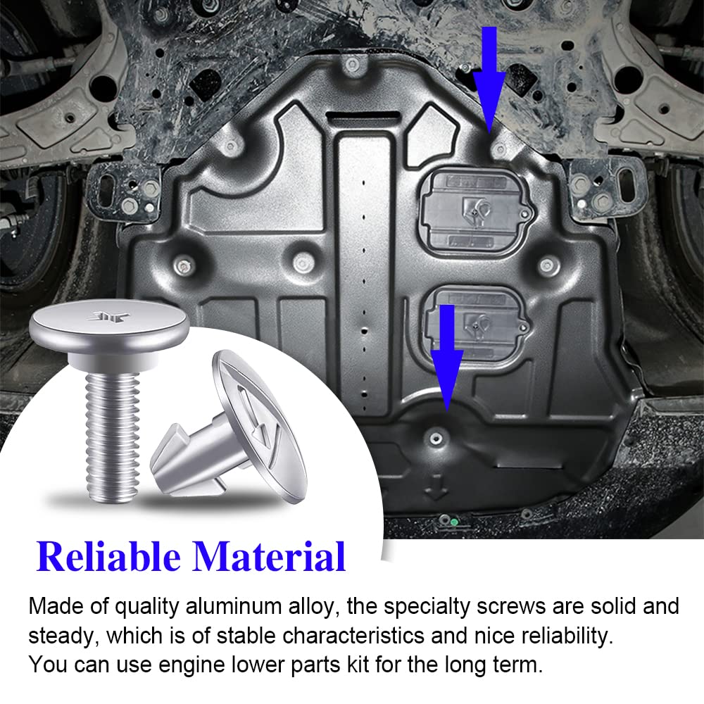 Middrivr 8Pcs Engine Lower Cover Pin Screws, 6Pcs Radiator Access Cilps 90674-Ty2-A01 And 2Pcs Lower Engine Cover Bolt 90105-Tba