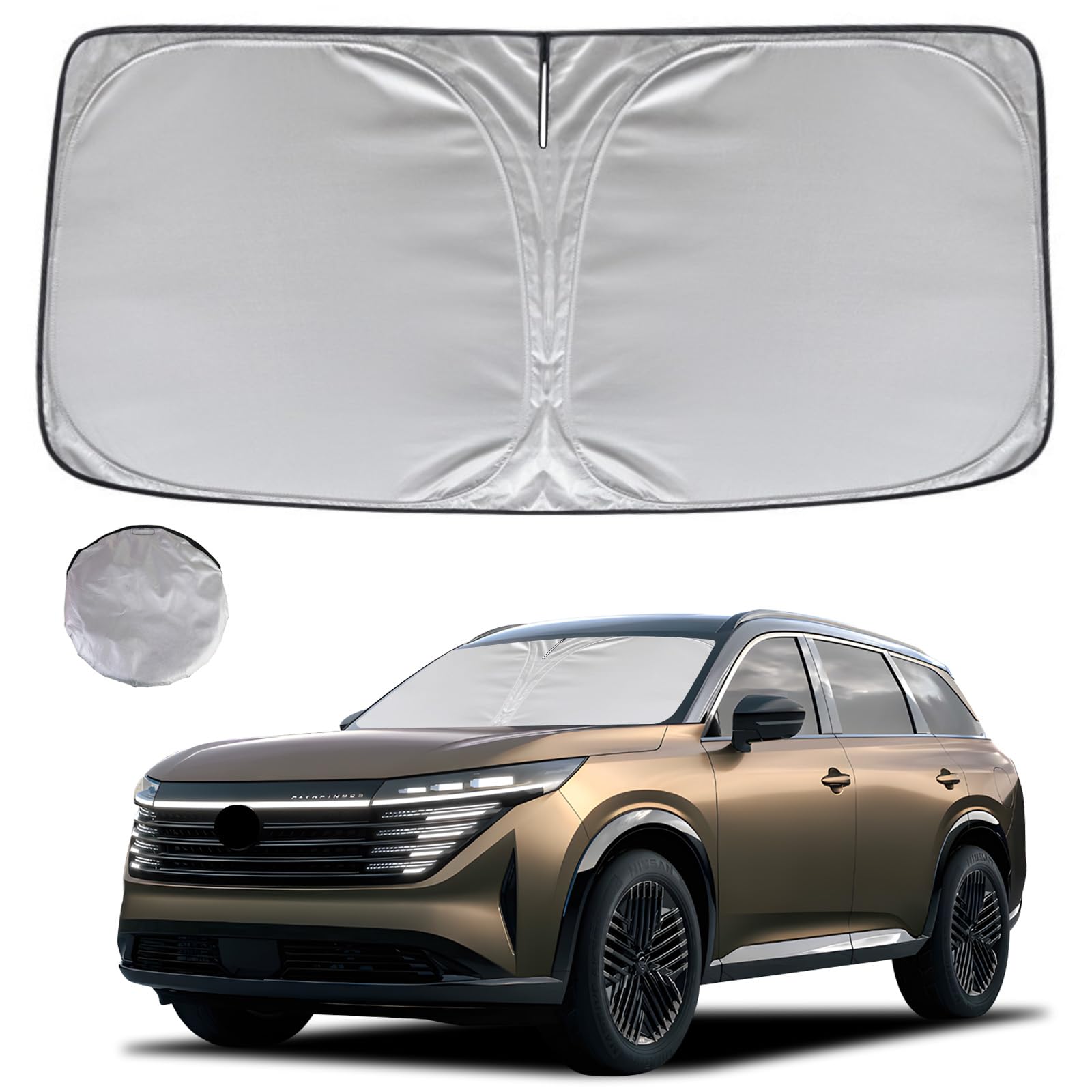 Kayzt Windshield Sun Shade For 2022-2025 Nissan Pathfinder Foldable Sunshade Front Window Custom Fit Car Accessories