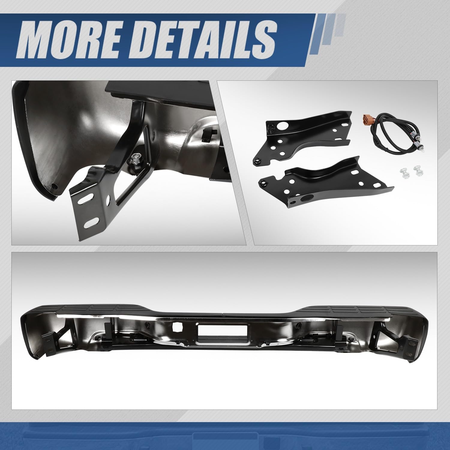 Auto Dynasty Rear Step Bumper Assembly Compatible With 1999-2006 Silverado Sierra 1500 2500, 2007 1500 Classic Fleetside/Stylesi