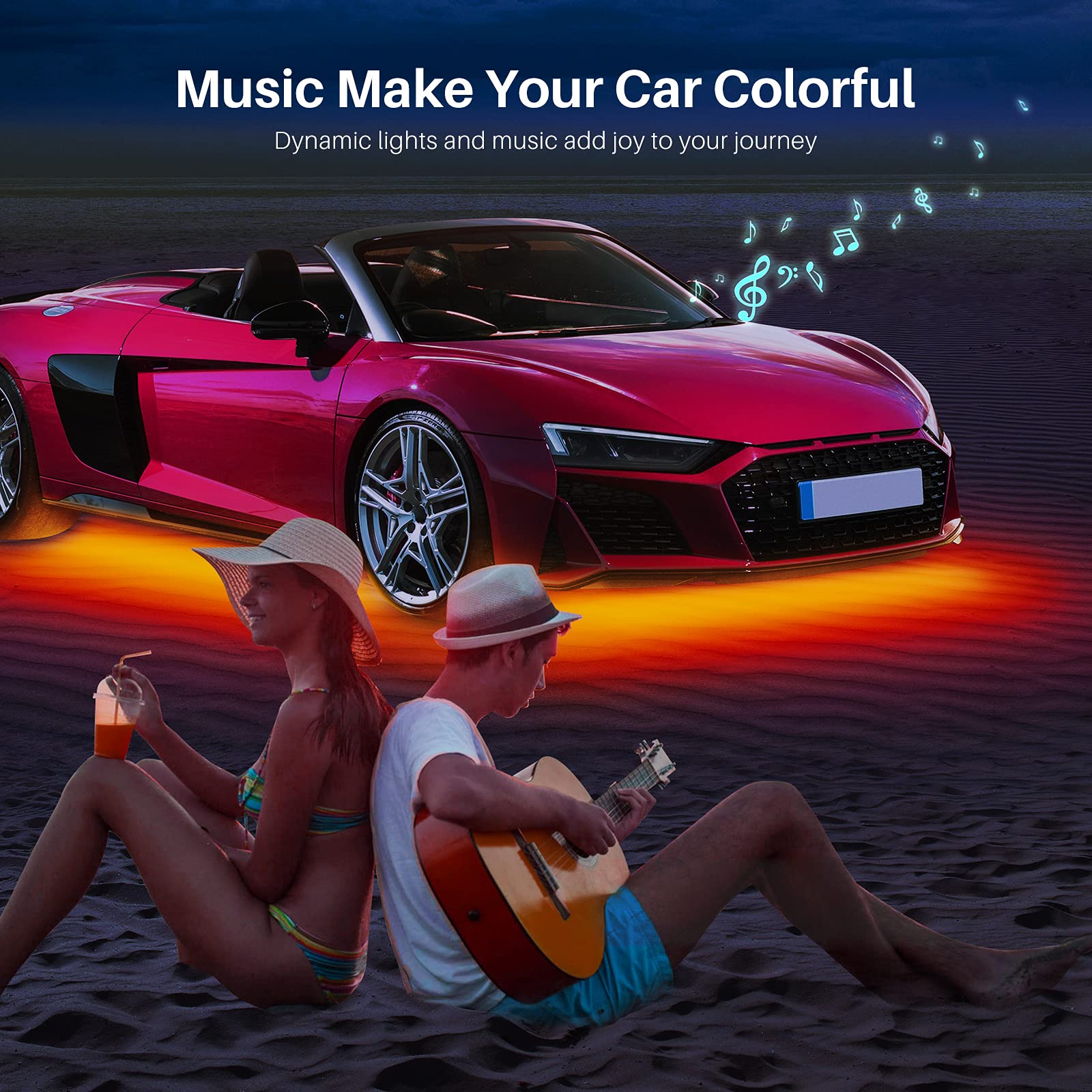 Underglow Kit For Car, Car Led Underglow Lights For Trucks With App And Remote Control, 16 Million Rgb Colors, 29 Preset Modes,