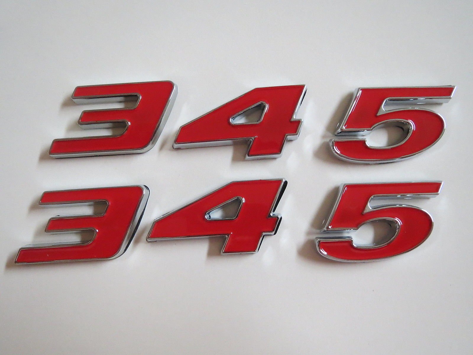 Yoaoo 2X Red Oem 345 Emblem Badges 3D Logo Replacement For 300C (2Red)