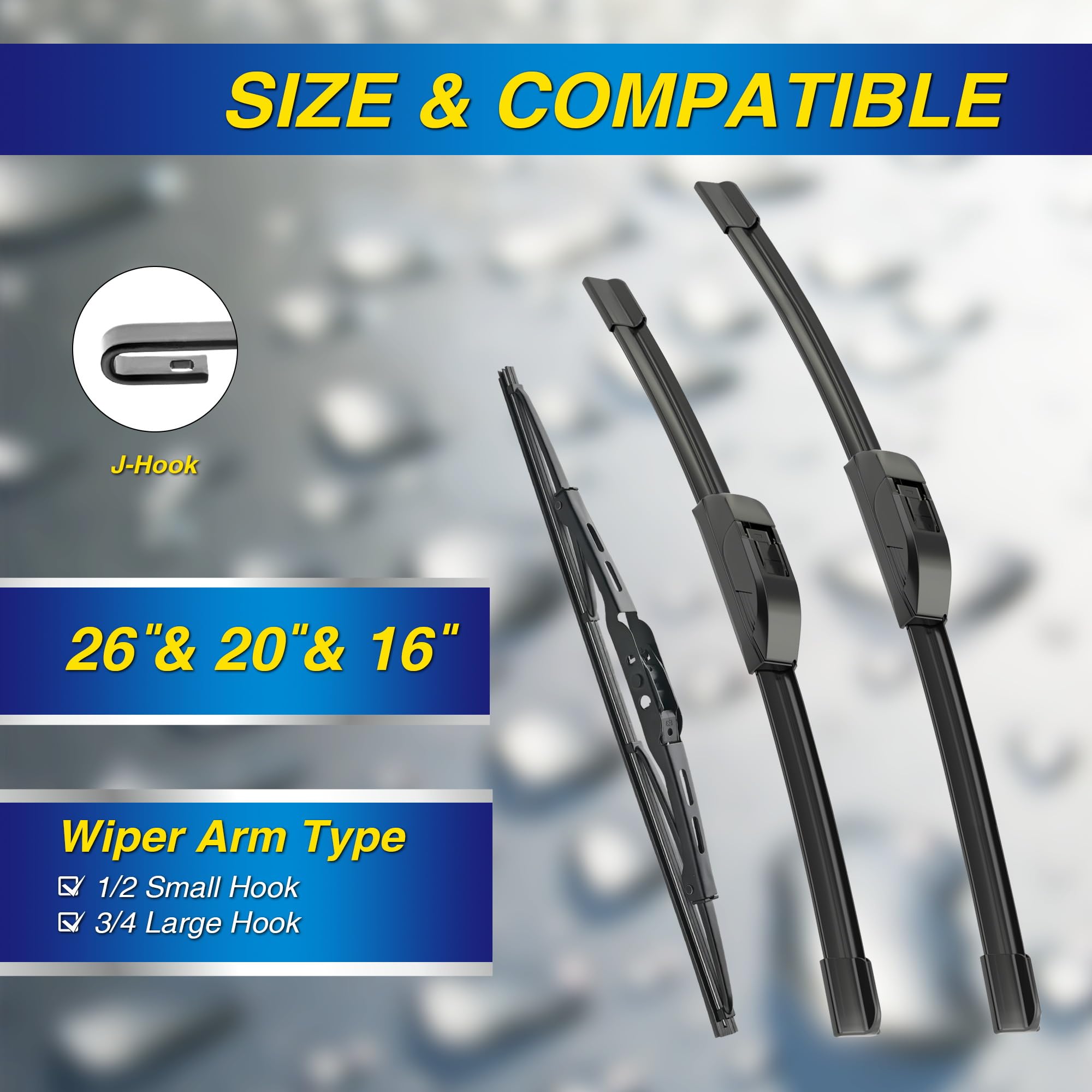 5 Plus Silicone Windshield Wipers Replacement For 2008-2019 Dodge Grand Caravan Wiper Blades(Set Of 3),Automotive Replacement Wi