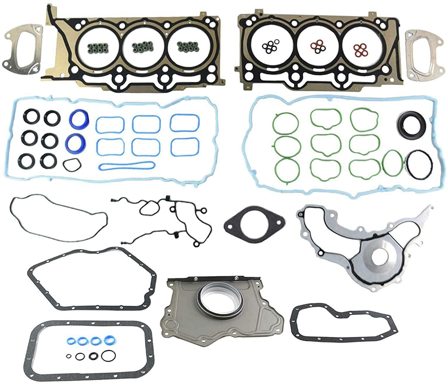 GELUOXI Rocker Arm Valve Lifter Timing Chain Head Gasket Kit Replacement for 2011-2015 Chrysler Jeep Dodge Ram 3.6L 5184352AF, 5