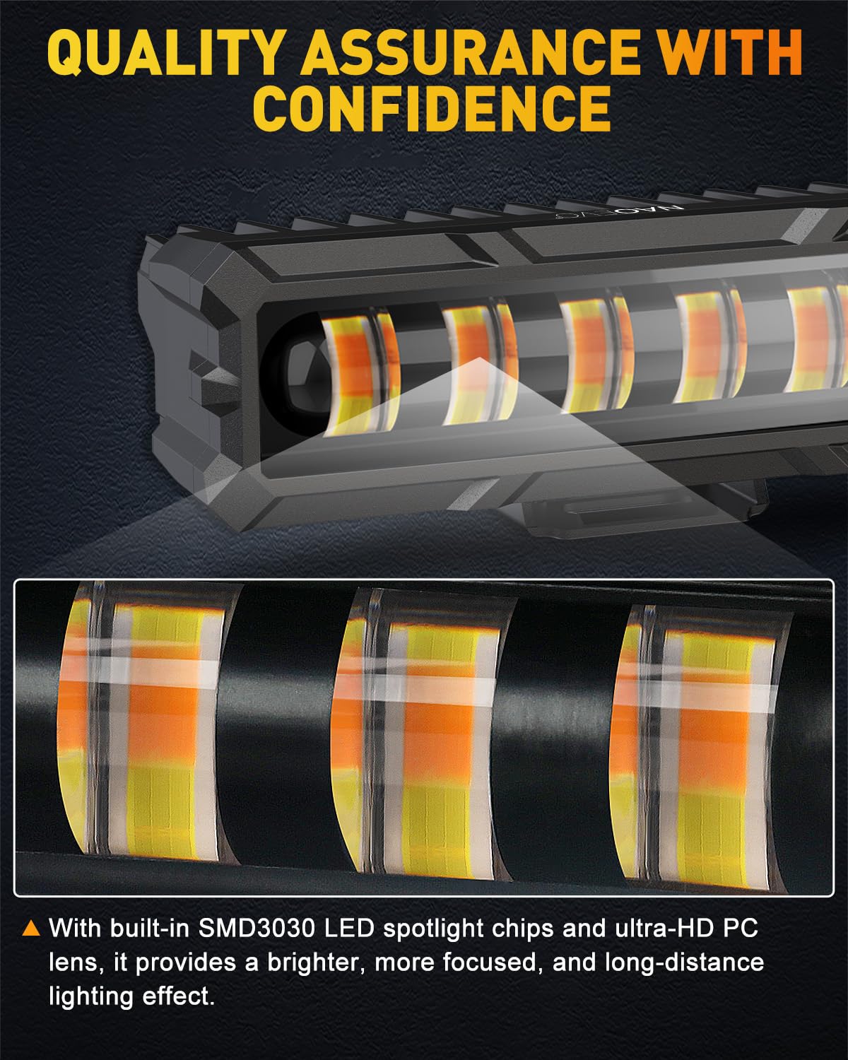 Naoevo 6In Led Light Bar, 50W 2300Lm Lens Spot Lights, Led Fog Lights - Led Offroad Lights For Trucks/Cars/Boat/Atv/Utv, 2 Pcs (