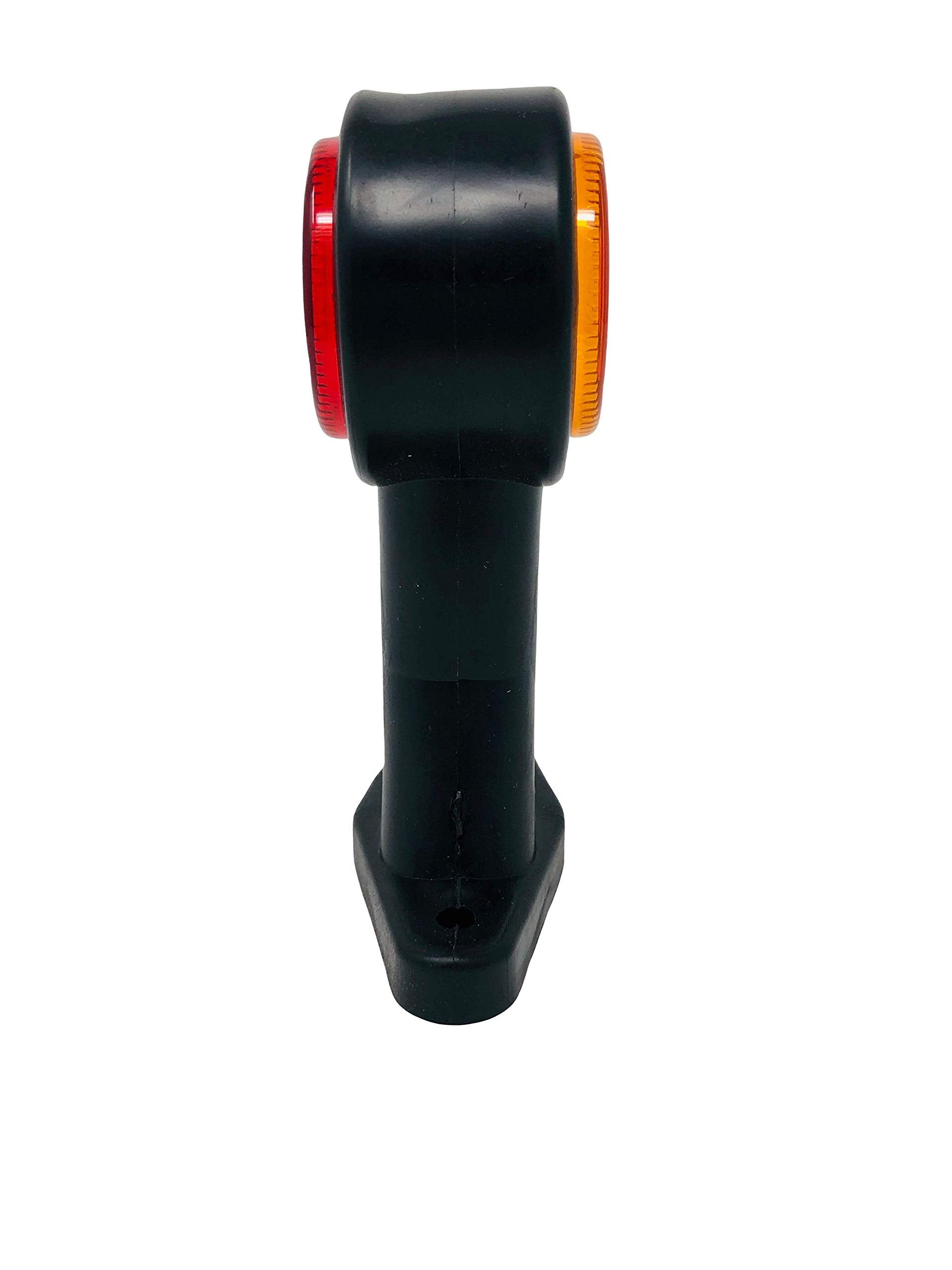 All Star Truck Parts] 2Pc Amber/Red 32-Led Double Face Rubber Surface Mount Pedestal Fender Side Marker Light Truck Trailer Flat