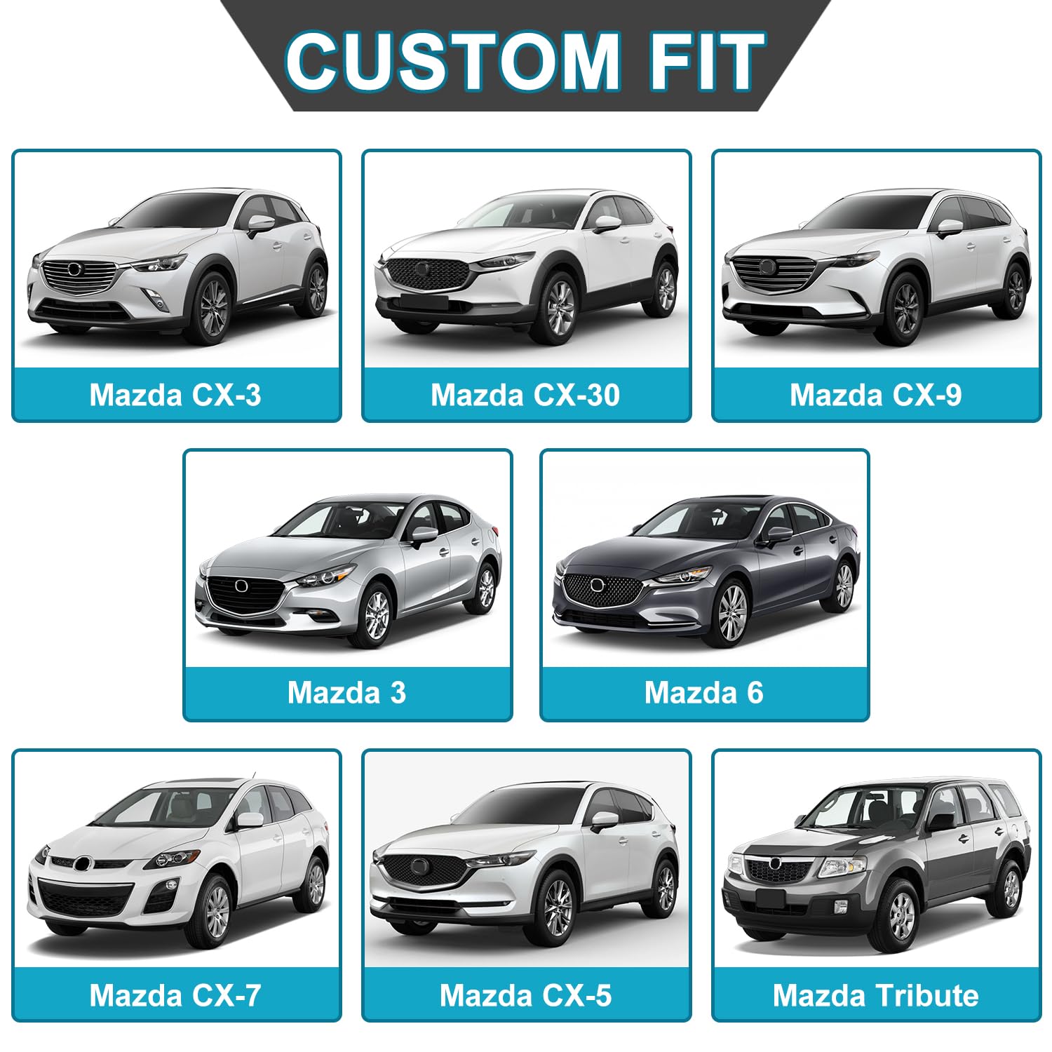 Giant Panda Front Seat Cover For Mazda, 3D Air Mesh Car Seat Protectors Custom Fit Mazda 3 6 Cx-3 Cx-30 Cx-5 Cx-7 Cx-9 Tribute (