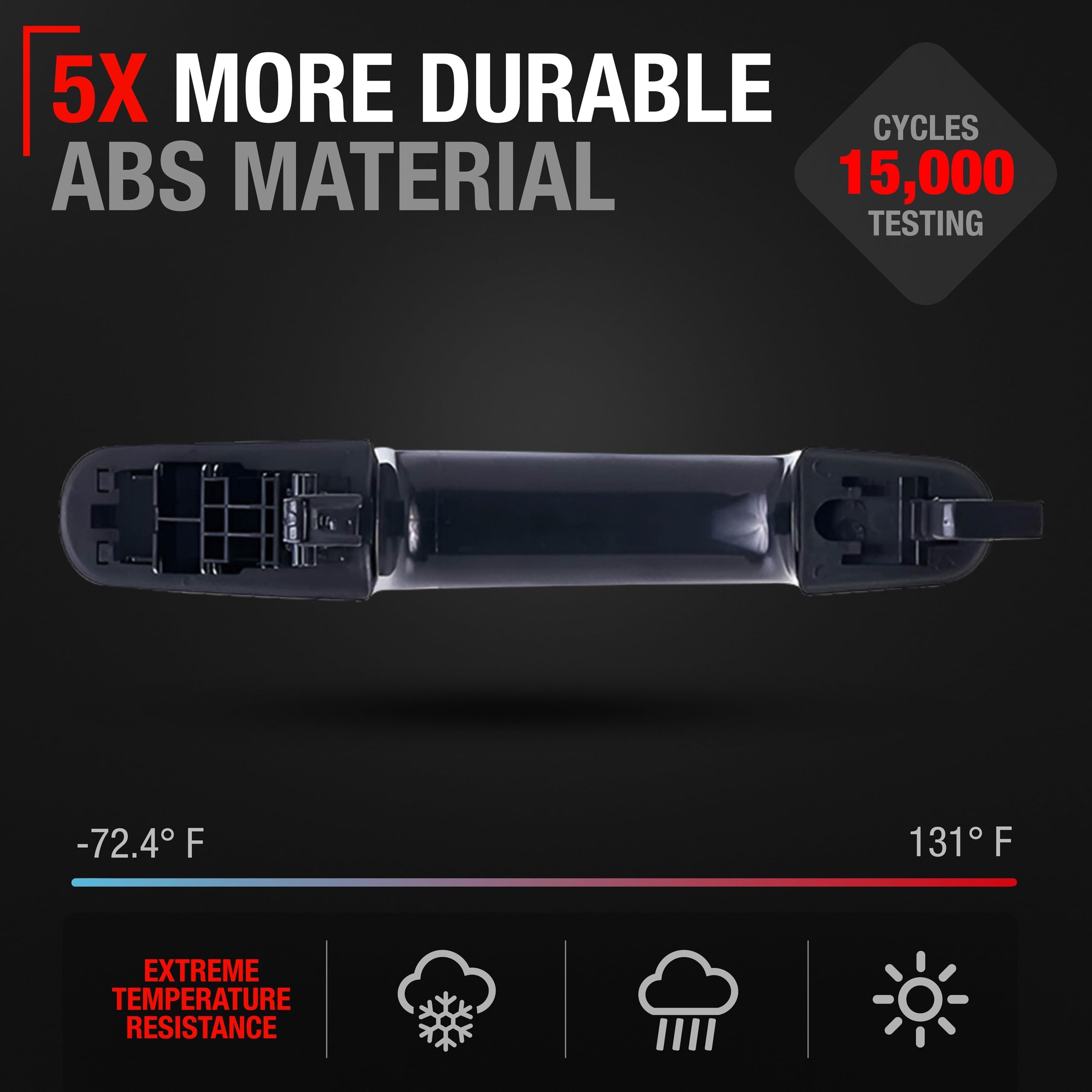 T1A Exterior Front & Rear Driver And Passenger Door Handle And Cover Set - Compatible With 2012-2019 Ford C-Max, Escape, Focus -