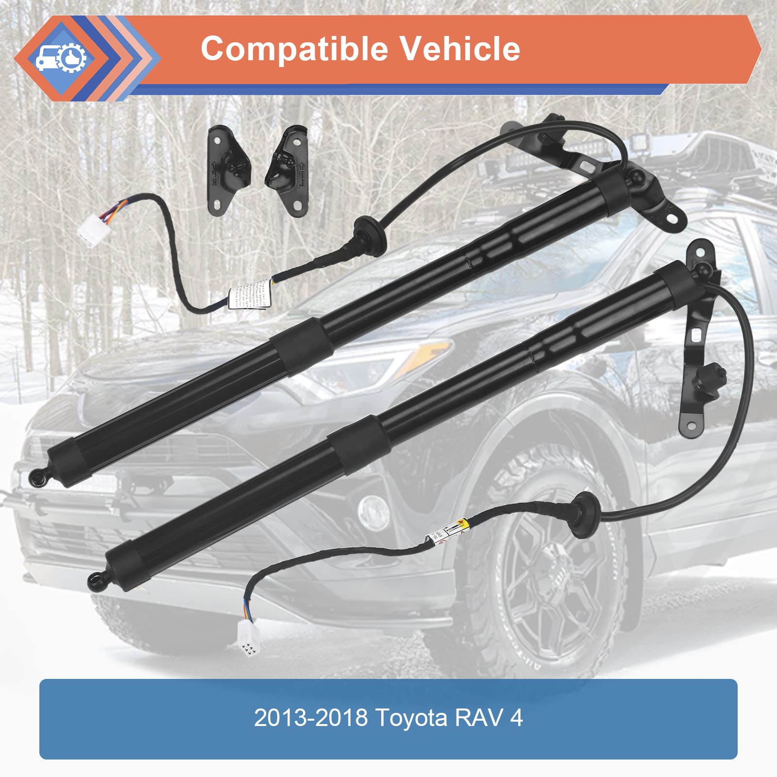 Zonfant Left & Right Liftgate Actuator, 2Pcs Electric Rear Tailgate Power Support Shocks Hatch Strut Compatible With Toyota Vehicle 2013-2018 Rav4, Replace#6891009010, 6892009010