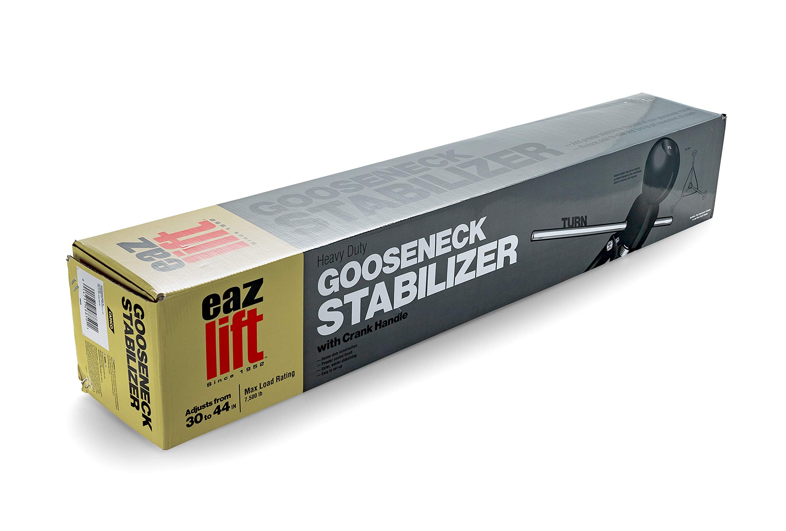 Camco Eaz-Lift Camper & Rv Gooseneck Stabilizer Tripod Jack - Reduces Movement On 5Th Wheel Trailers - Features Adjustable Height From 30” To 44” - 7,500Lb Max Load Capacity (48850)
