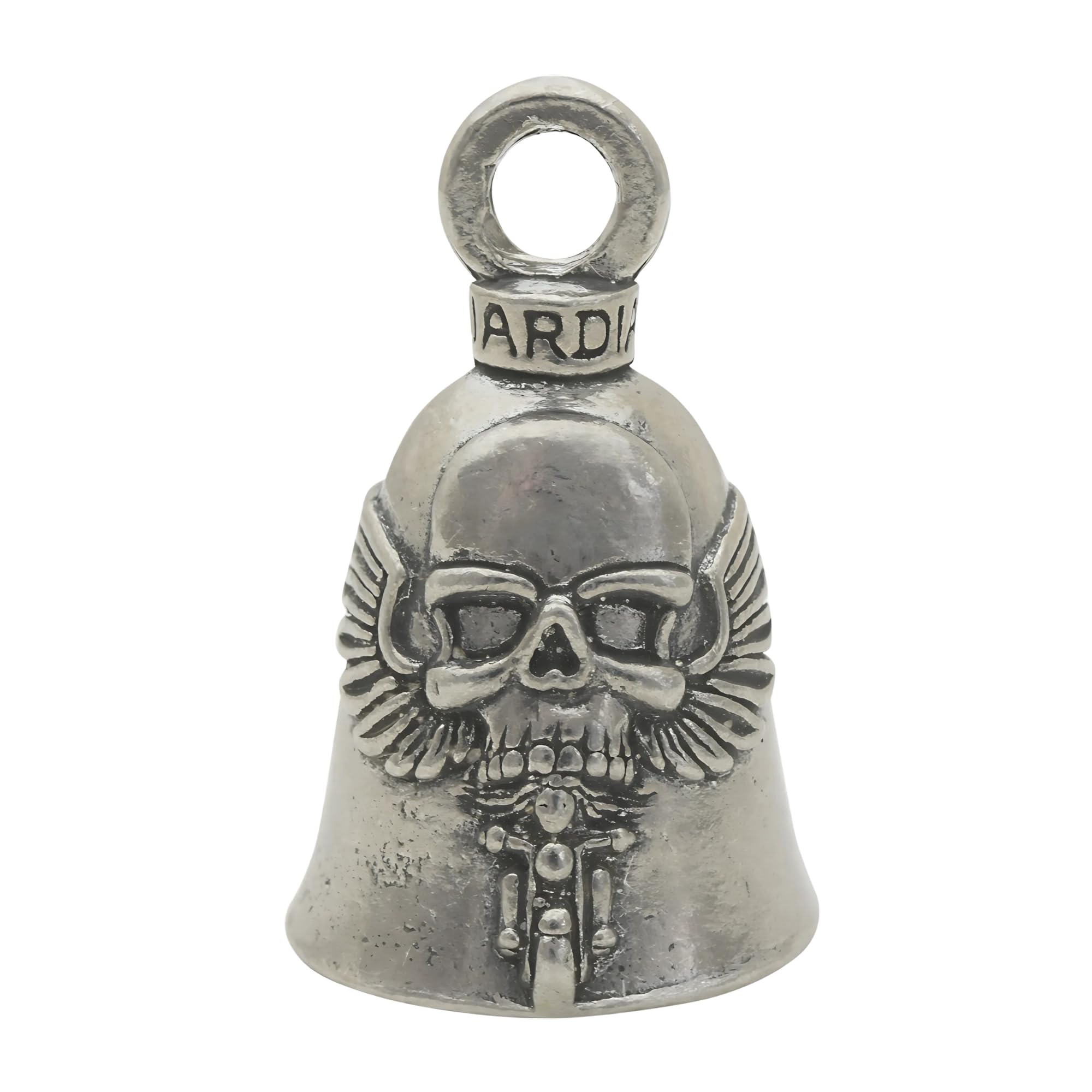 Ghost Rider Good Luck Bell W/Keyring & Black Velvet Gift Bag | Motorcycle Bell | Lead-Free Pewter | Good Luck Gift | Made In Usa