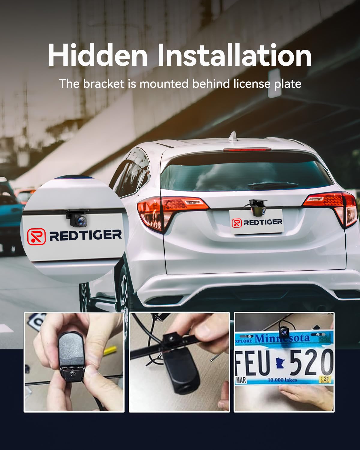 REDTIGER 1080P Waterproof Rear Camera for Dash Cam - Original RearCamera-US