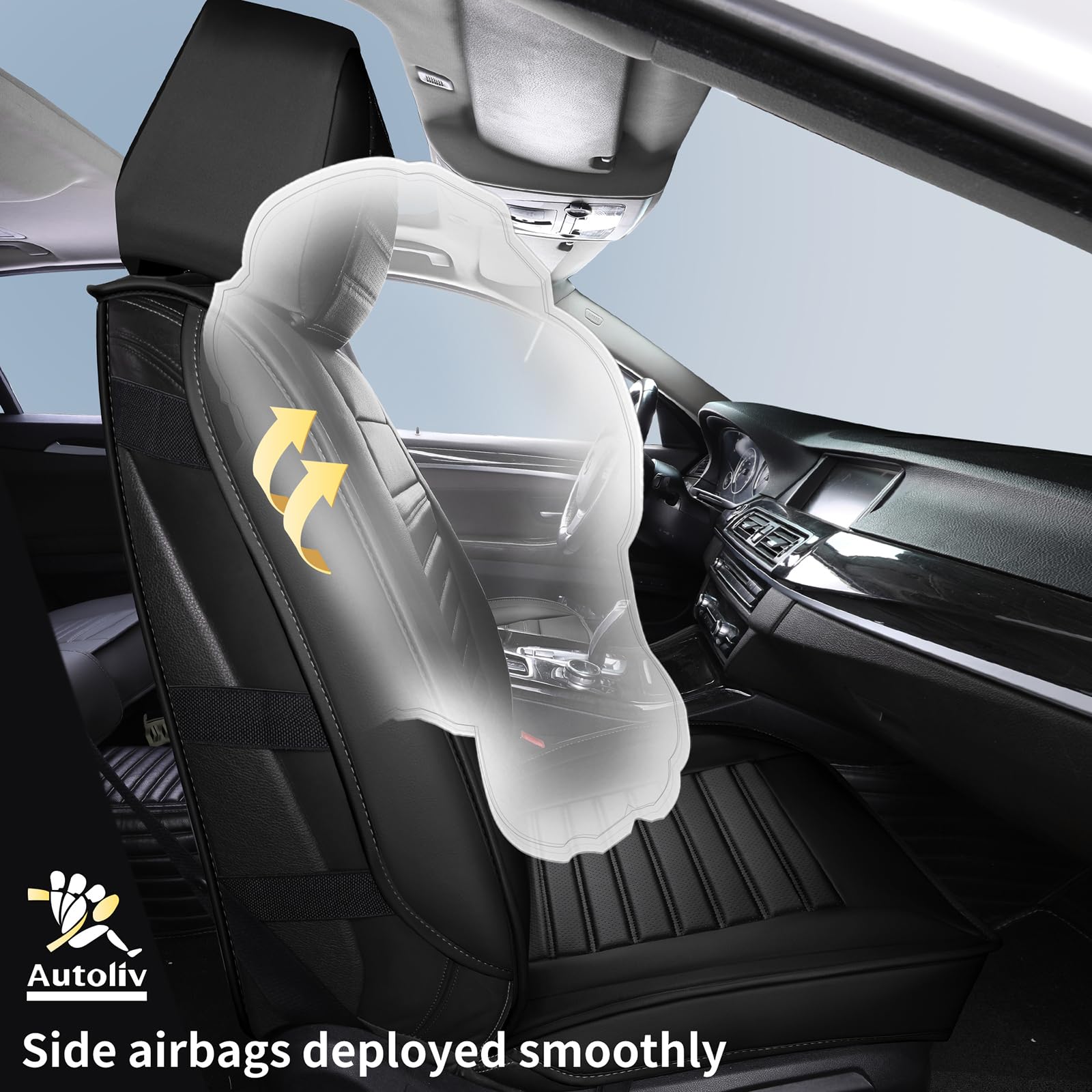 Hchengkikz Car Seat Covers,Breathable Faux Leather Auto Seat Covers,Waterproof Automotive Seat Covers,Universal Vehicle Seat Cov